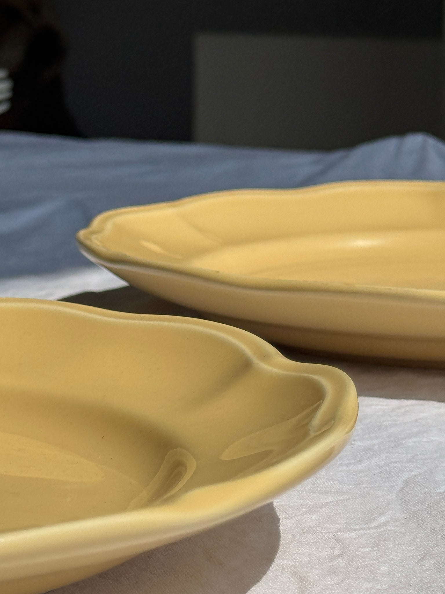 Lot de 6 assiettes jaunes corolle D27
