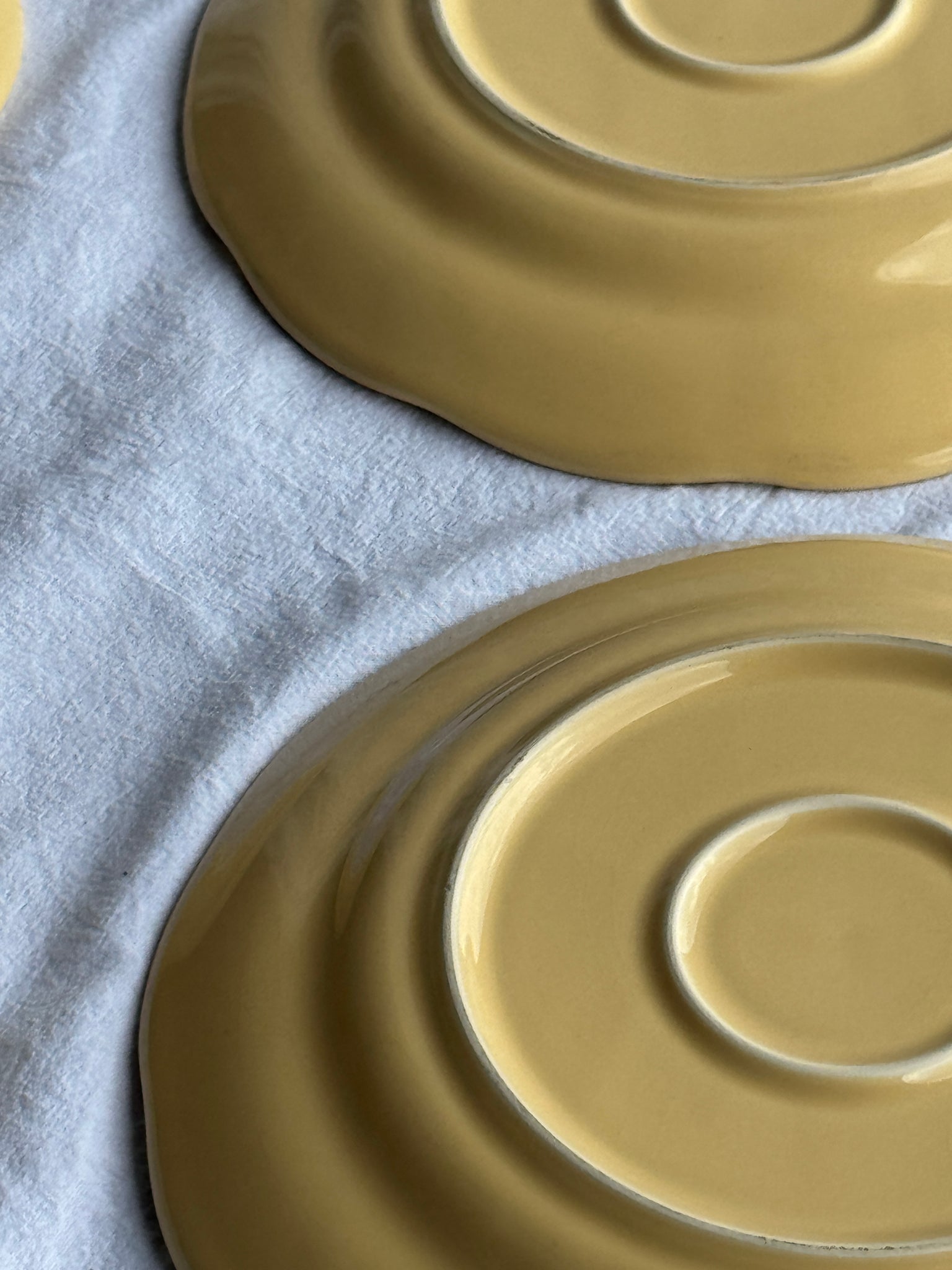 Lot de 6 assiettes jaunes corolle D27