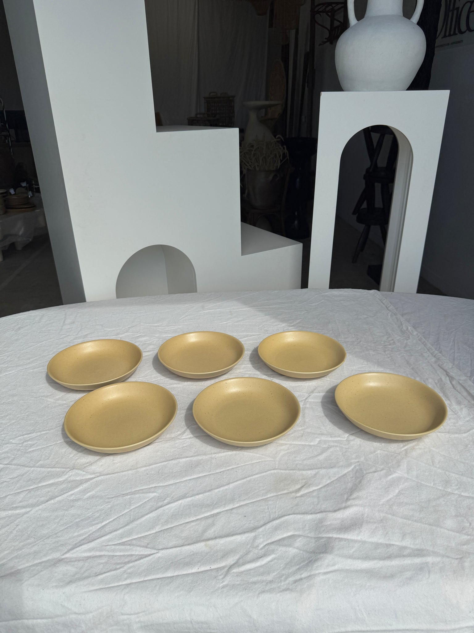 Lot de 6 assiettes creuses en grès véritable D21