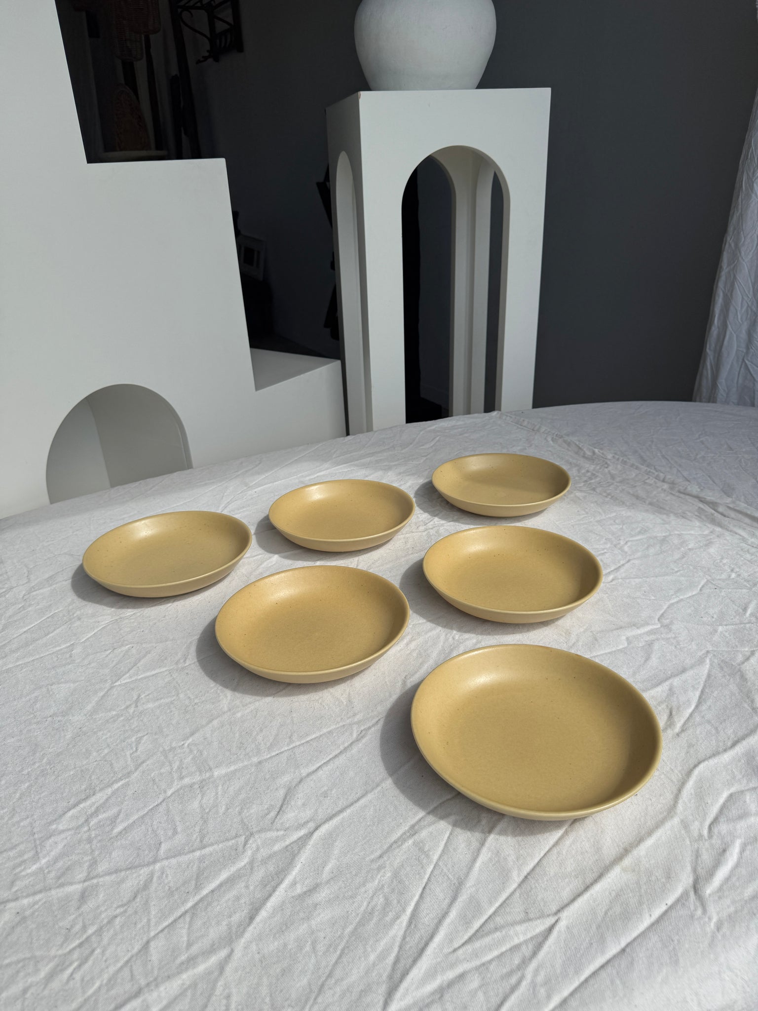 Lot de 6 assiettes creuses en grès véritable D21