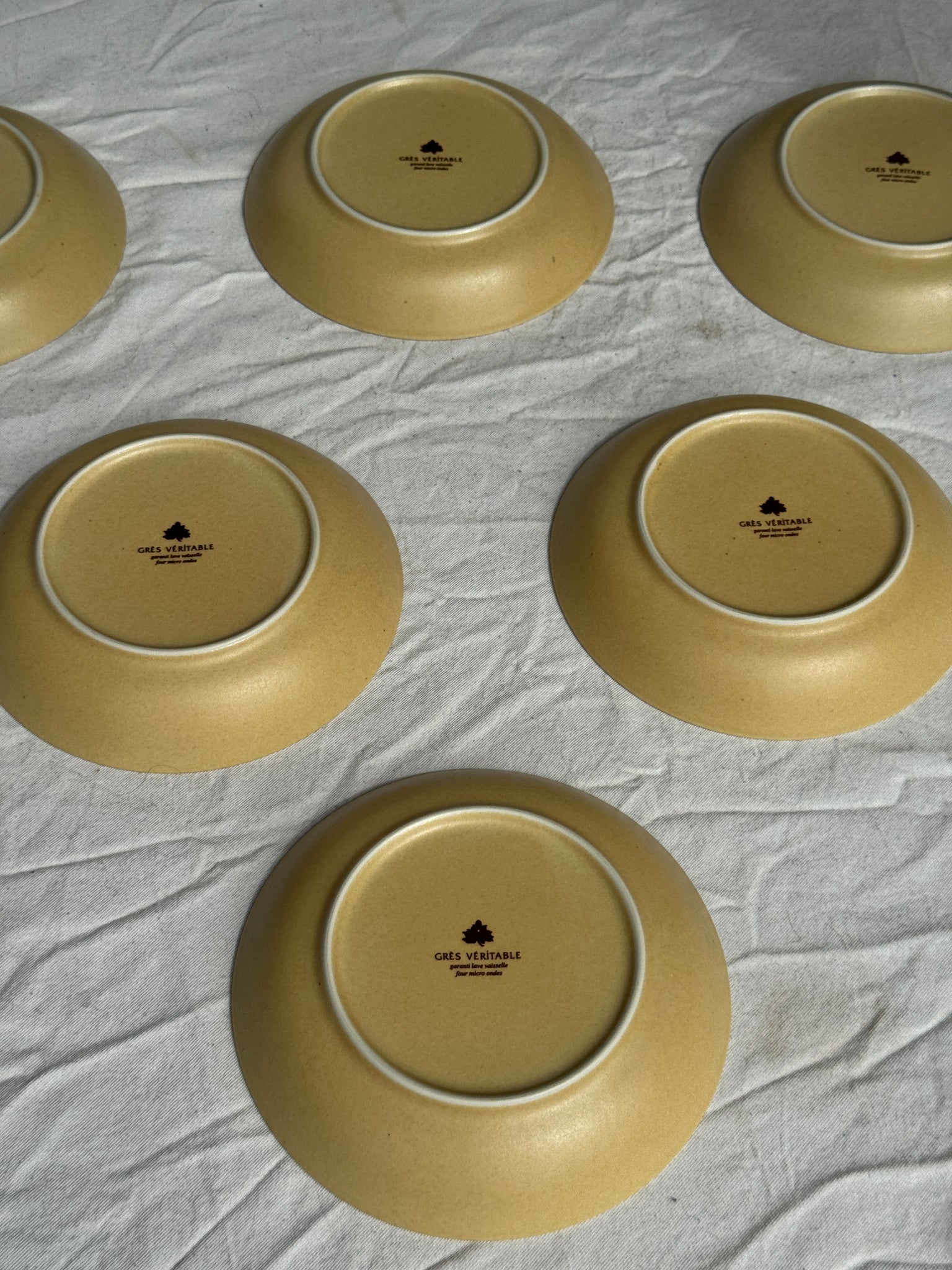 Lot de 6 assiettes creuses en grès véritable D21