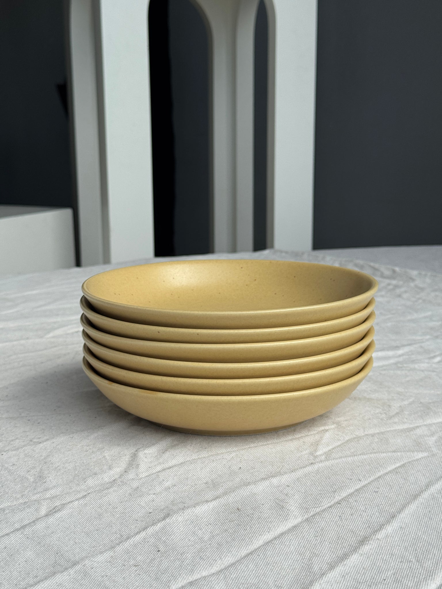 Lot de 6 assiettes creuses en grès véritable D21