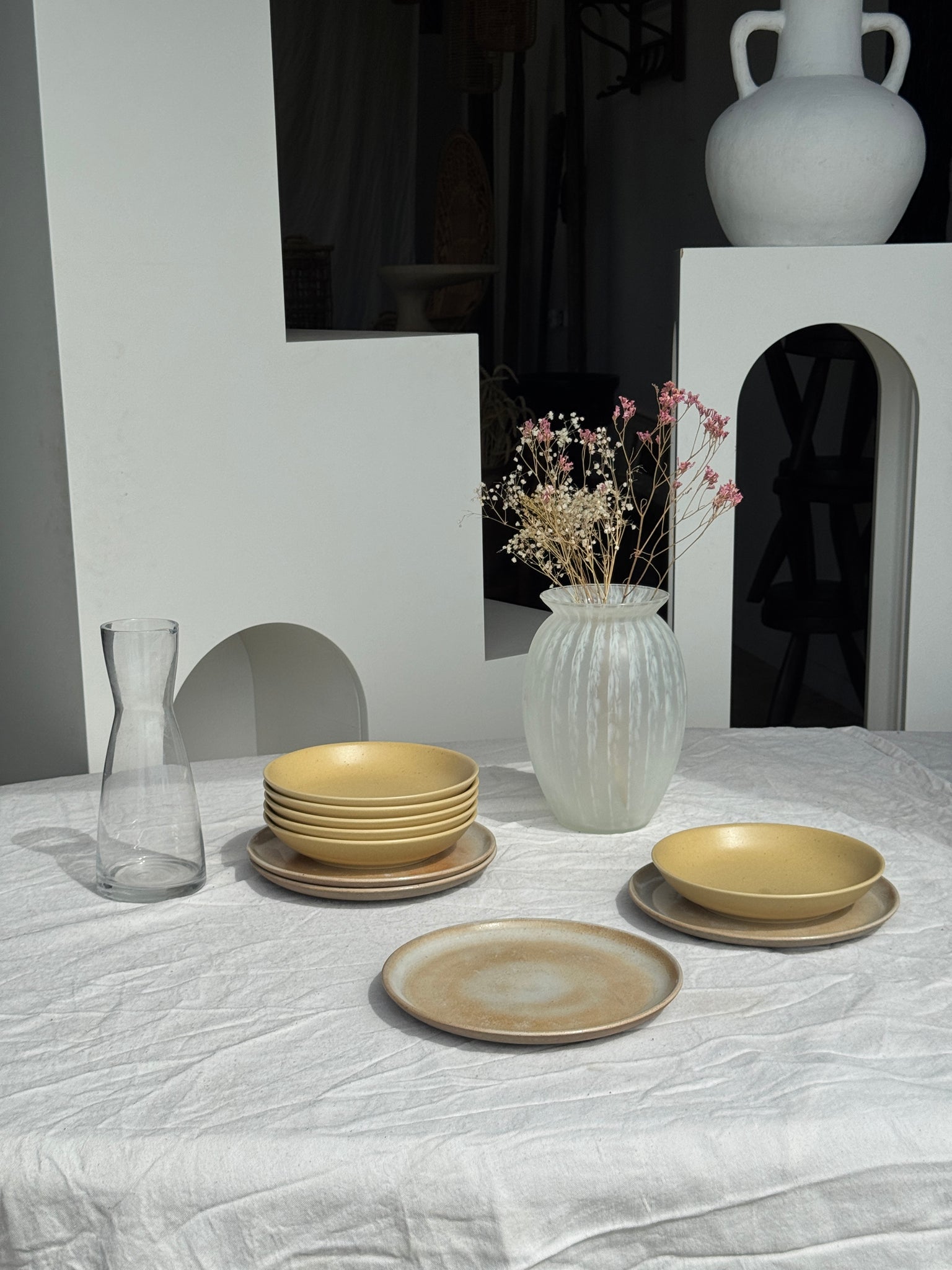 Lot de 6 assiettes creuses en grès véritable D21
