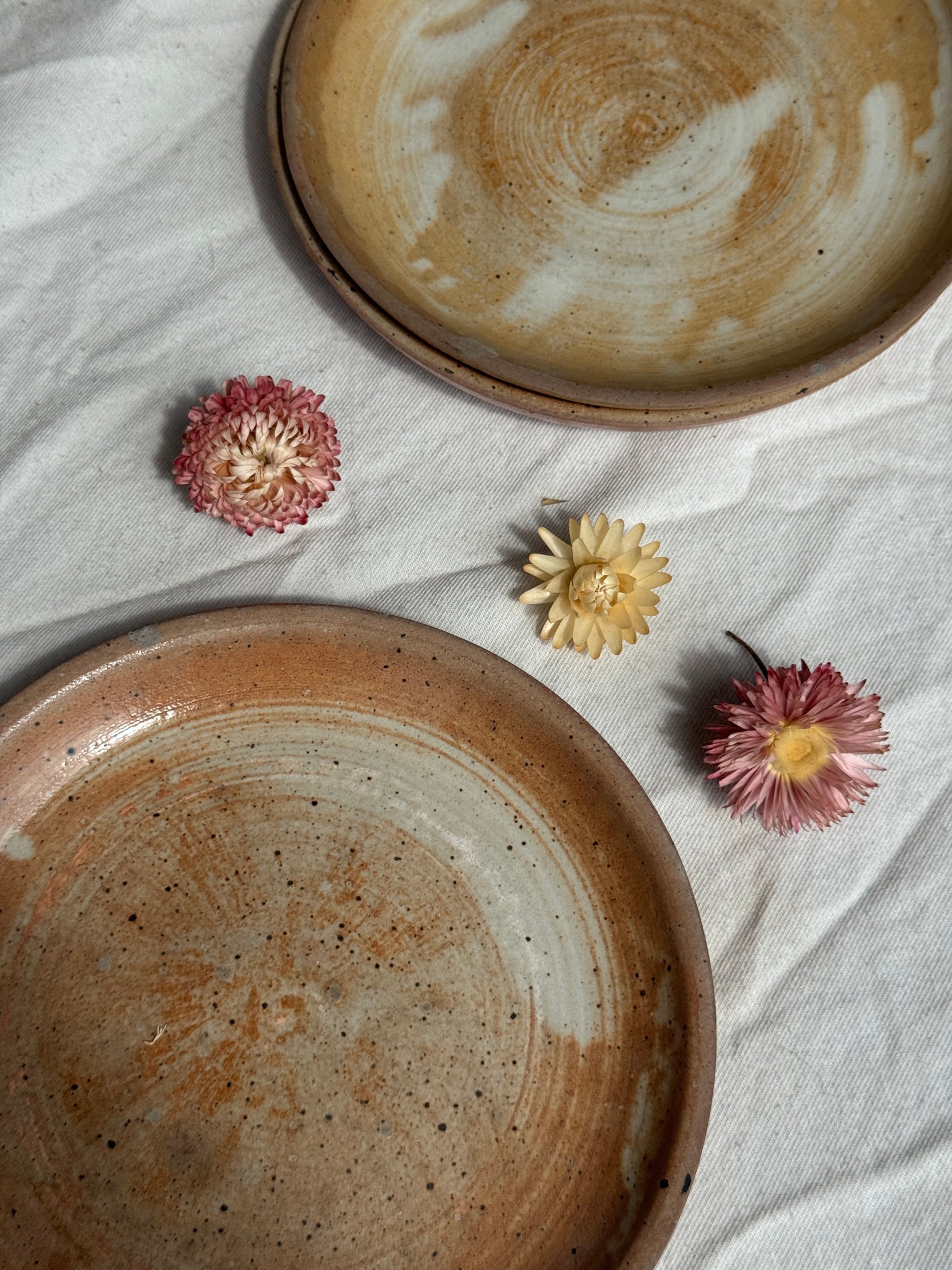 Lot de 16 petites assiettes à dessert en grès D19