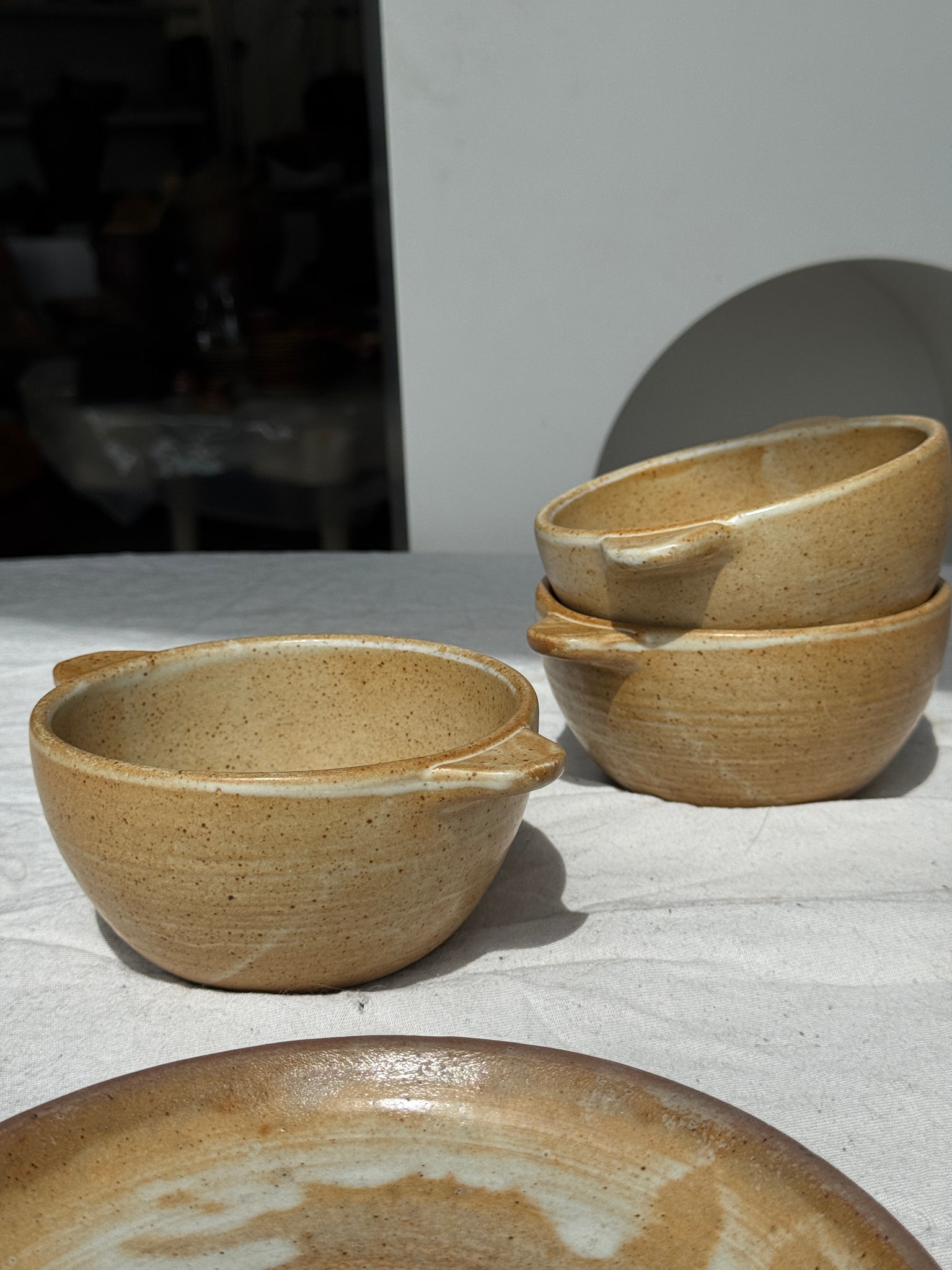 Lot de 4 petits bols à anse CNP Grès Village France