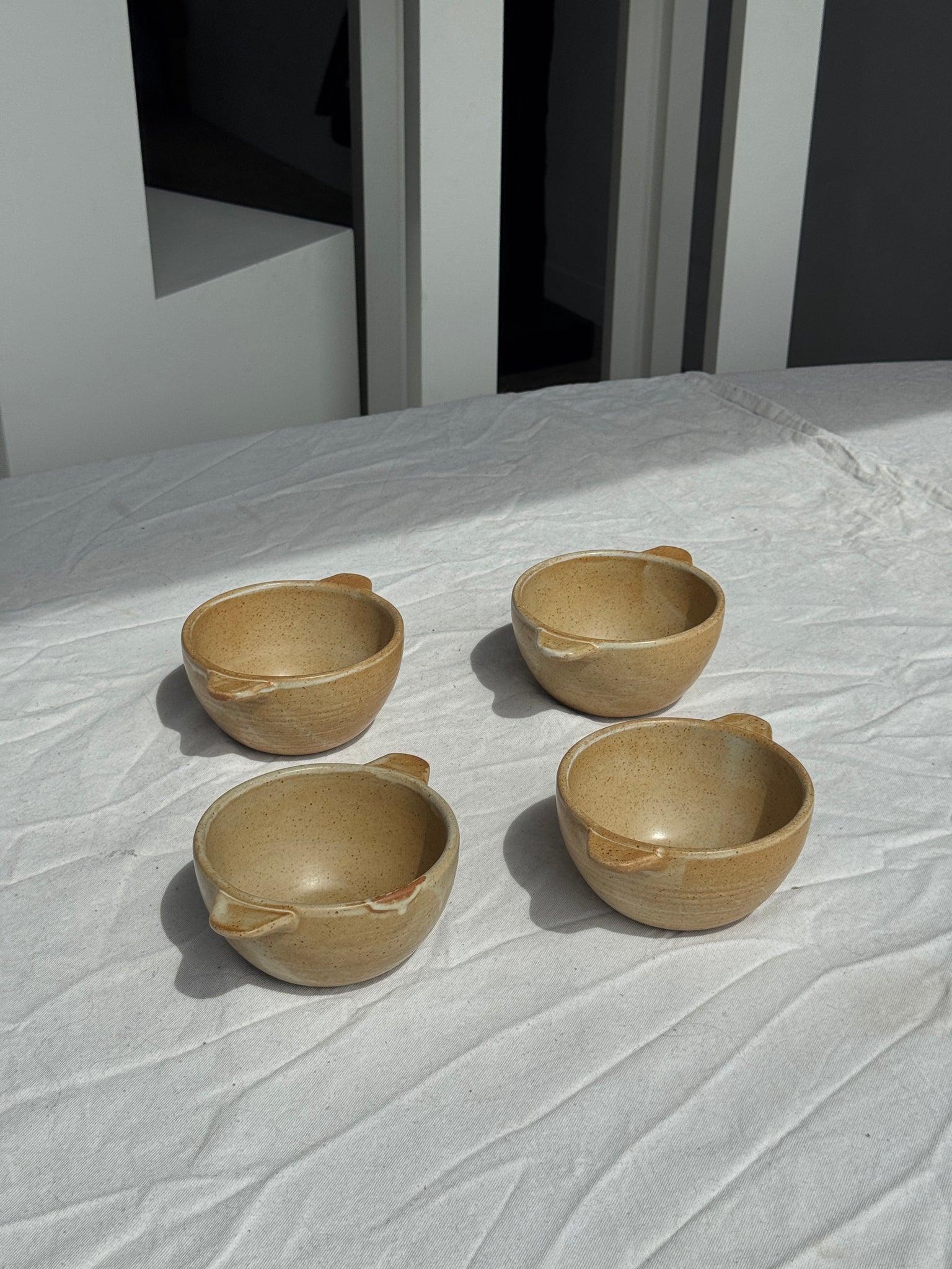 Lot de 4 petits bols à anse CNP Grès Village France