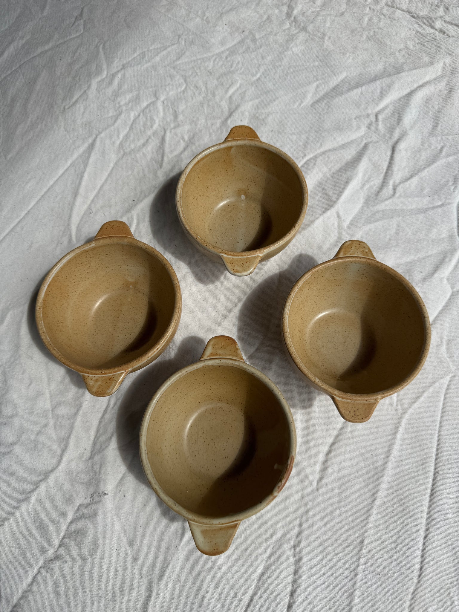 Lot de 4 petits bols à anse CNP Grès Village France