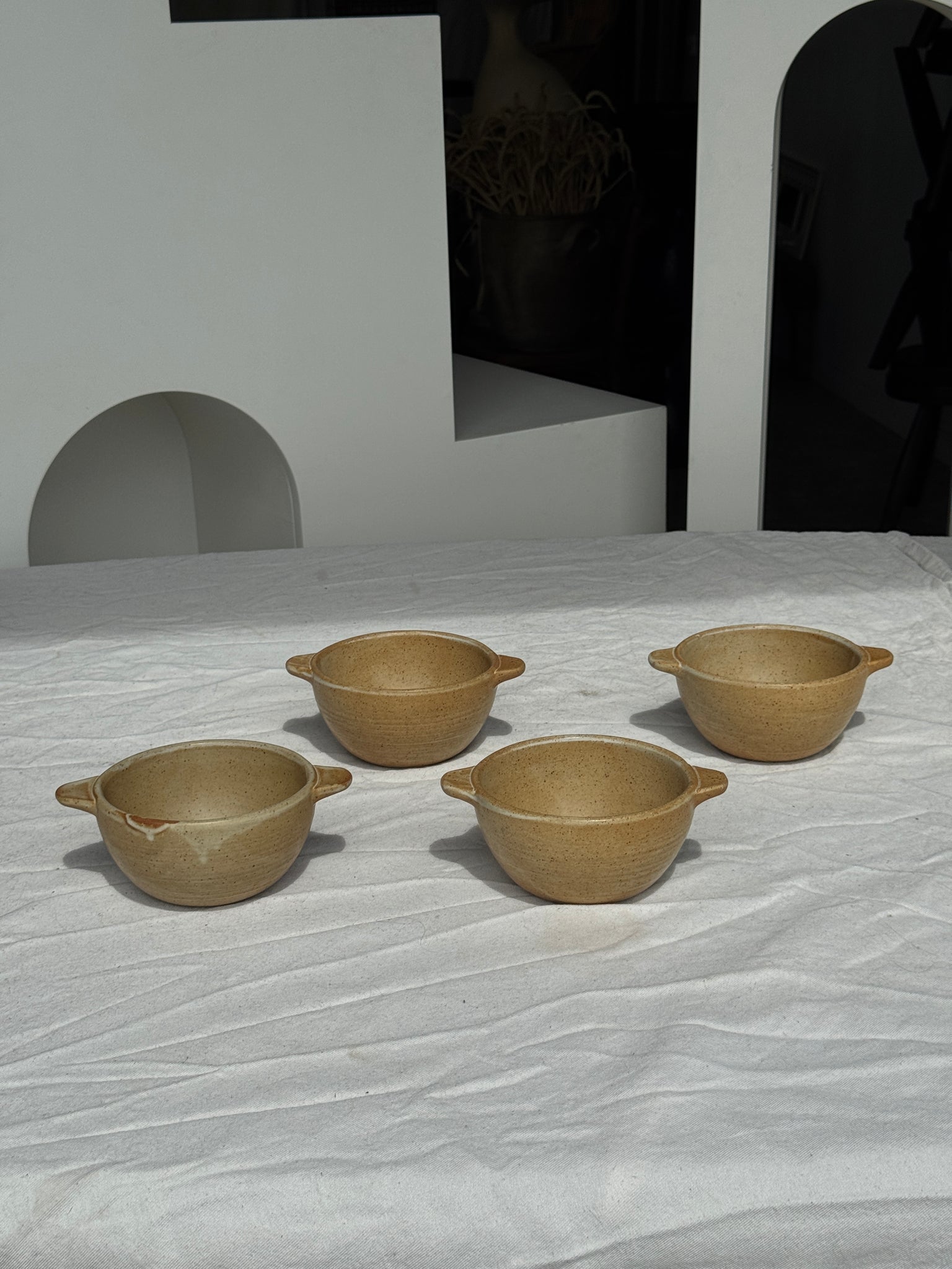 Lot de 4 petits bols à anse CNP Grès Village France