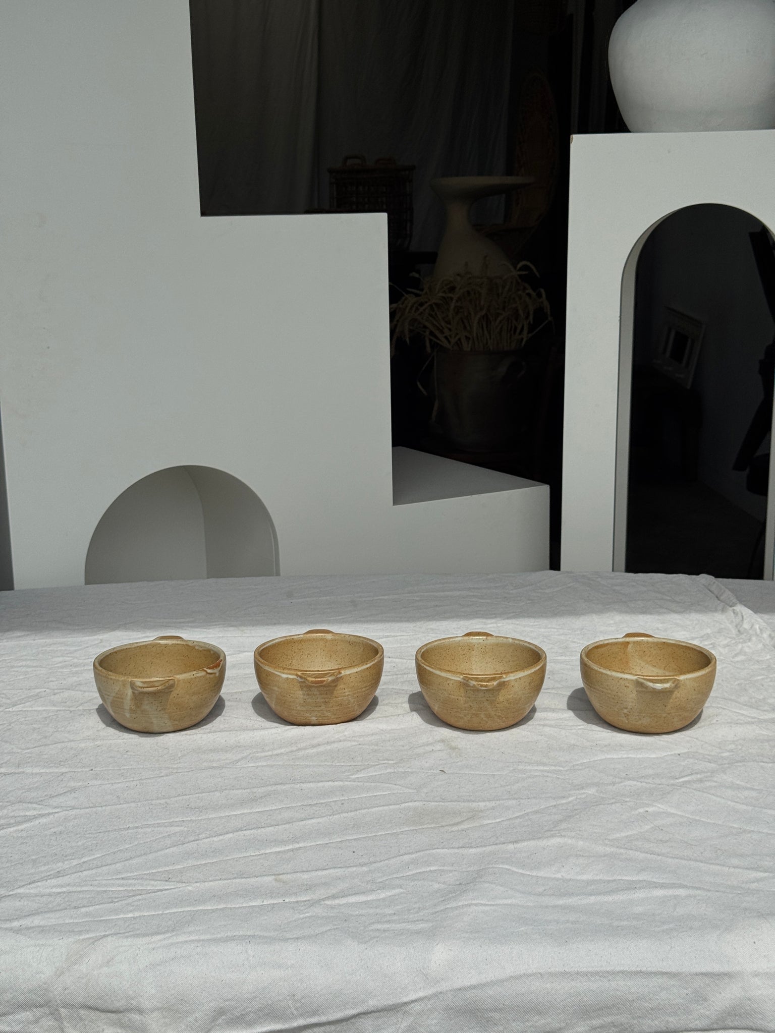 Lot de 4 petits bols à anse CNP Grès Village France
