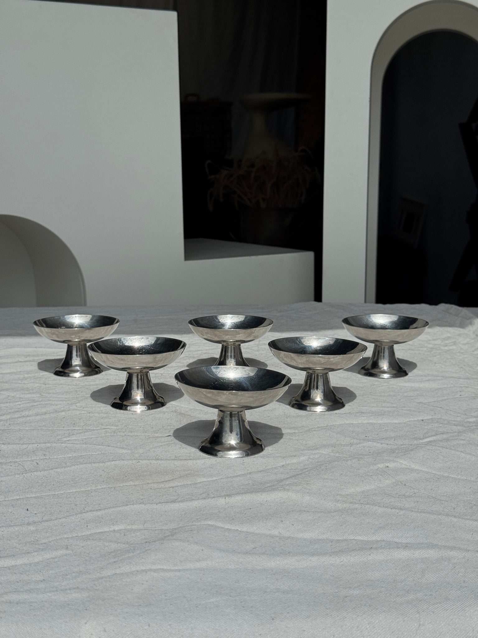 Lot de 6 coupes à glace sur pied moyen évasé vintage H6 D9