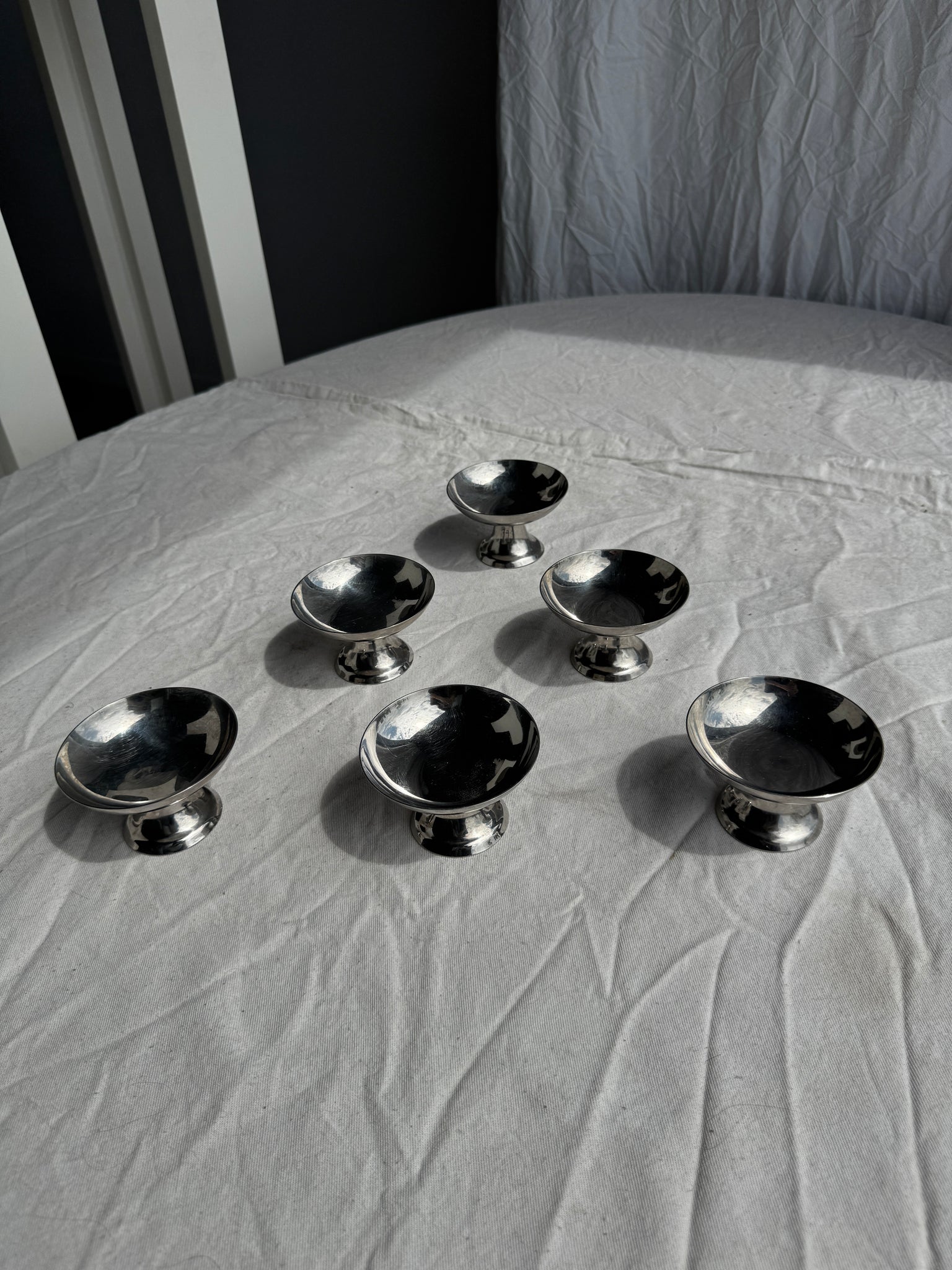 Lot de 6 coupes à glace sur pied moyen évasé vintage H6 D9