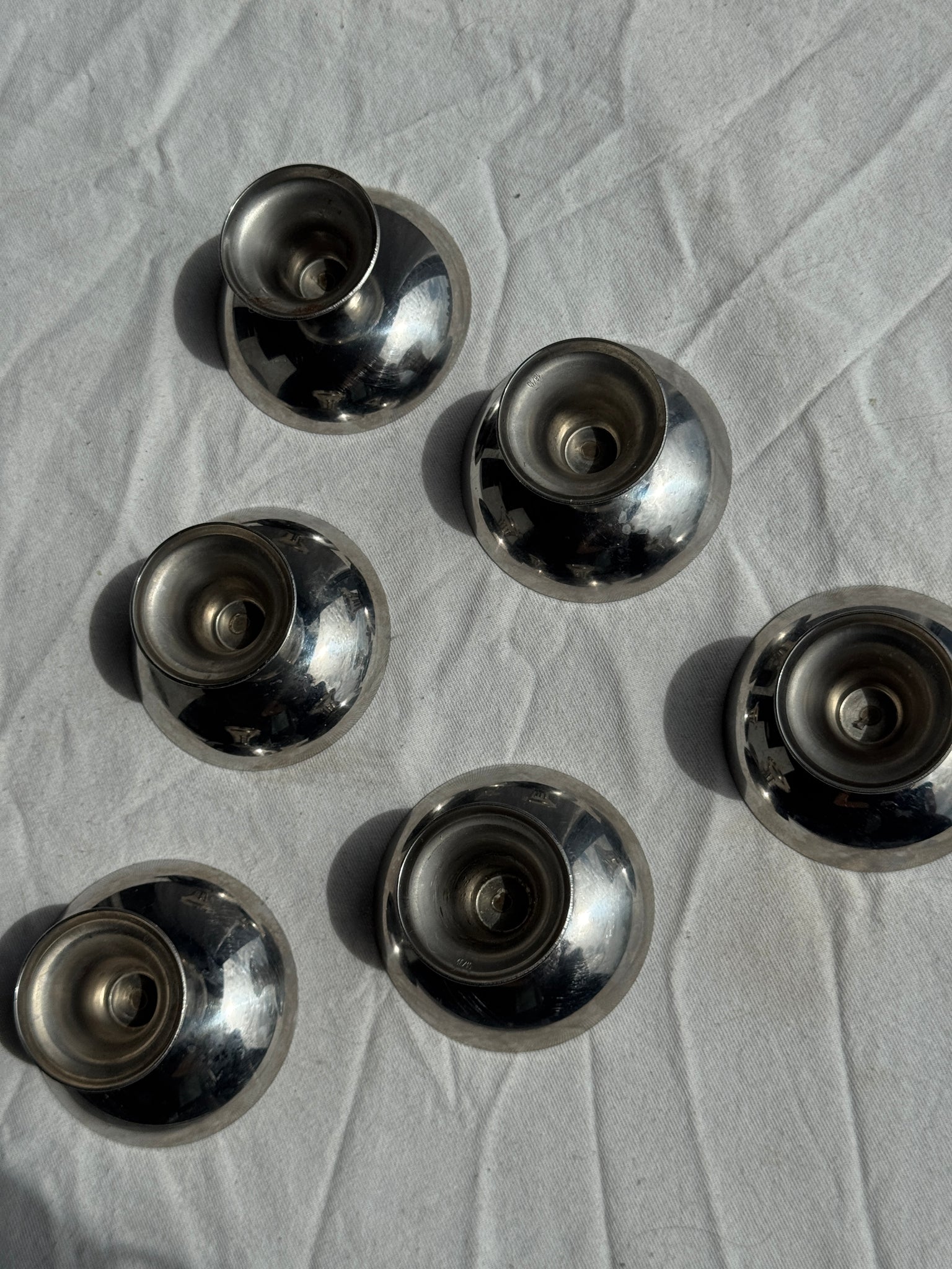 Lot de 6 coupes à glace sur pied moyen évasé vintage H6 D9