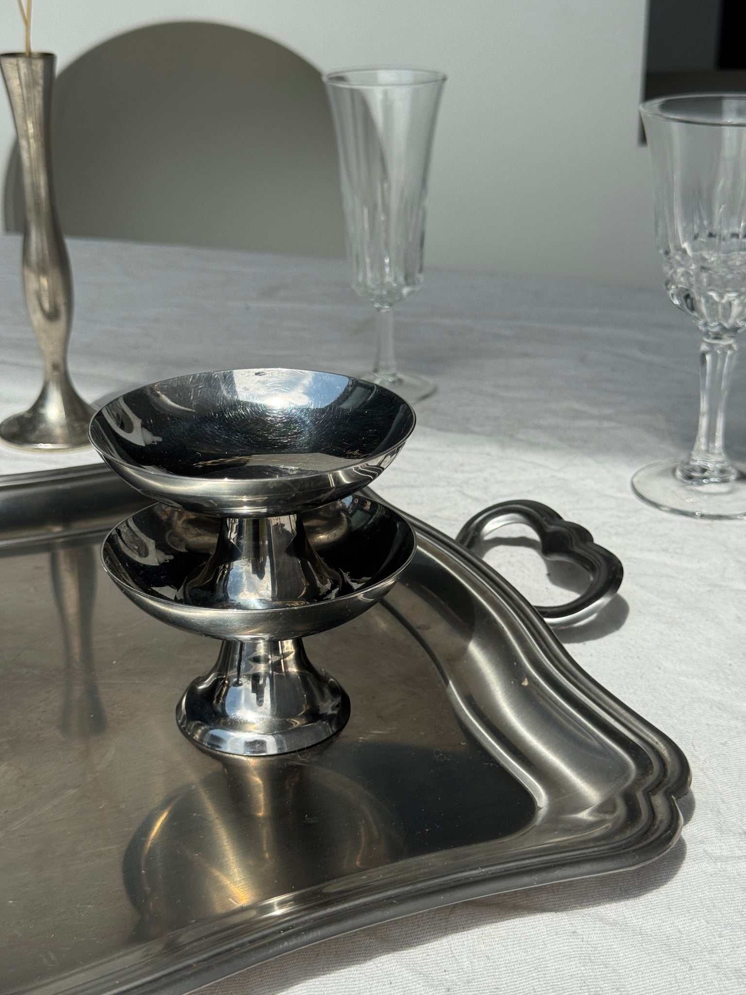 Lot de 6 coupes à glace sur pied moyen évasé vintage H6 D9