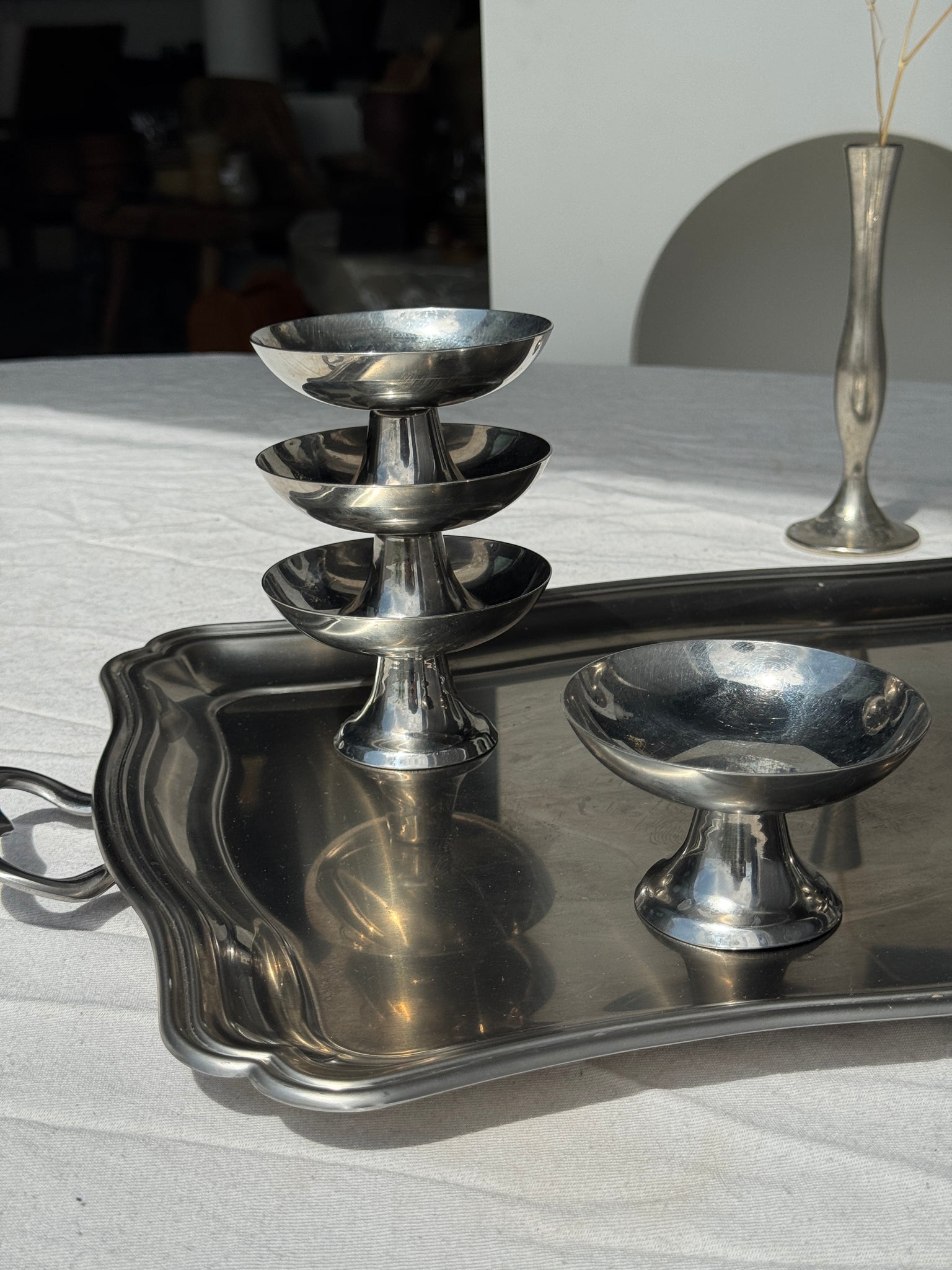 Lot de 6 coupes à glace sur pied moyen évasé vintage H6 D9
