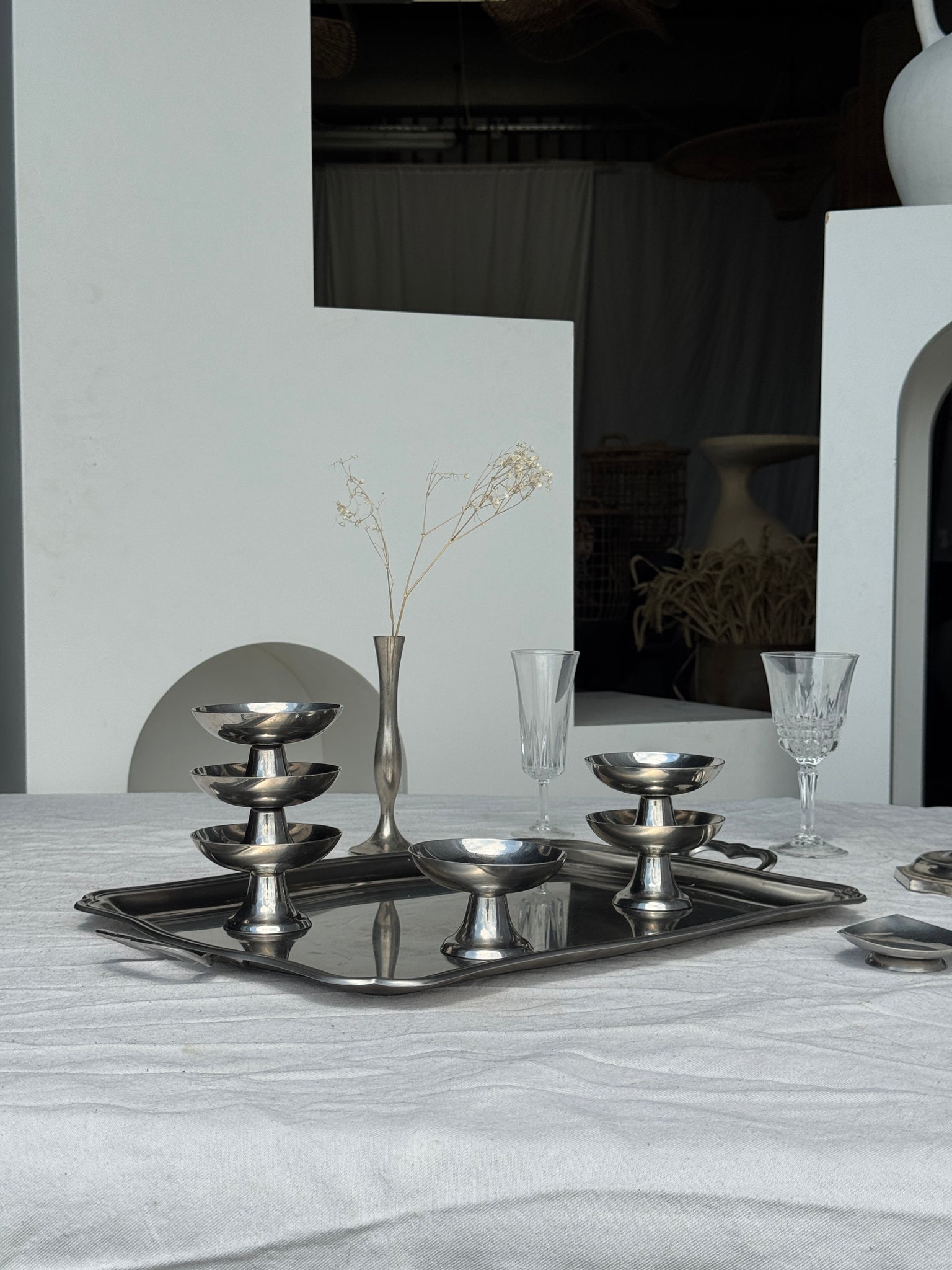 Lot de 6 coupes à glace sur pied moyen évasé vintage H6 D9