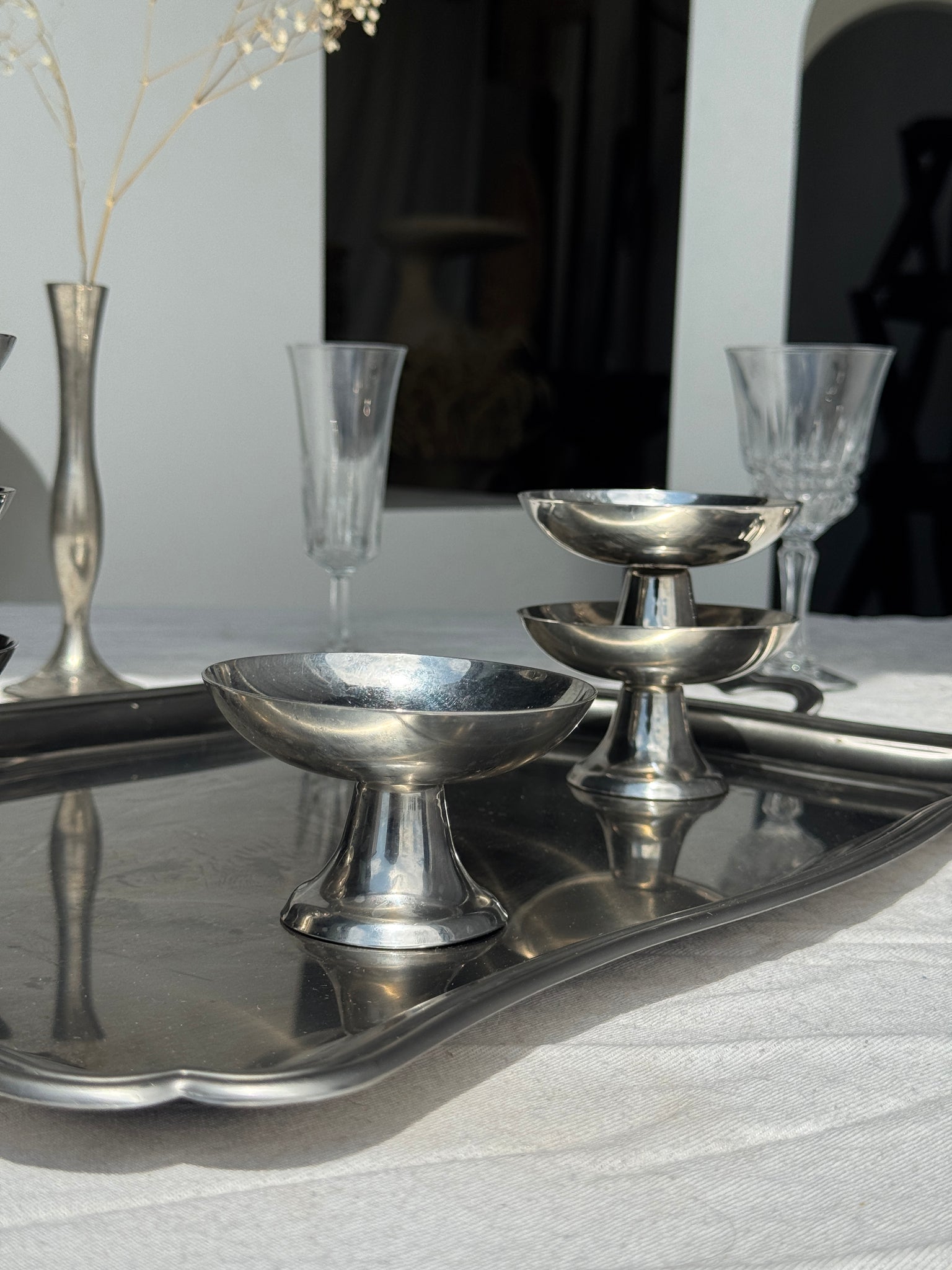 Lot de 6 coupes à glace sur pied moyen évasé vintage H6 D9