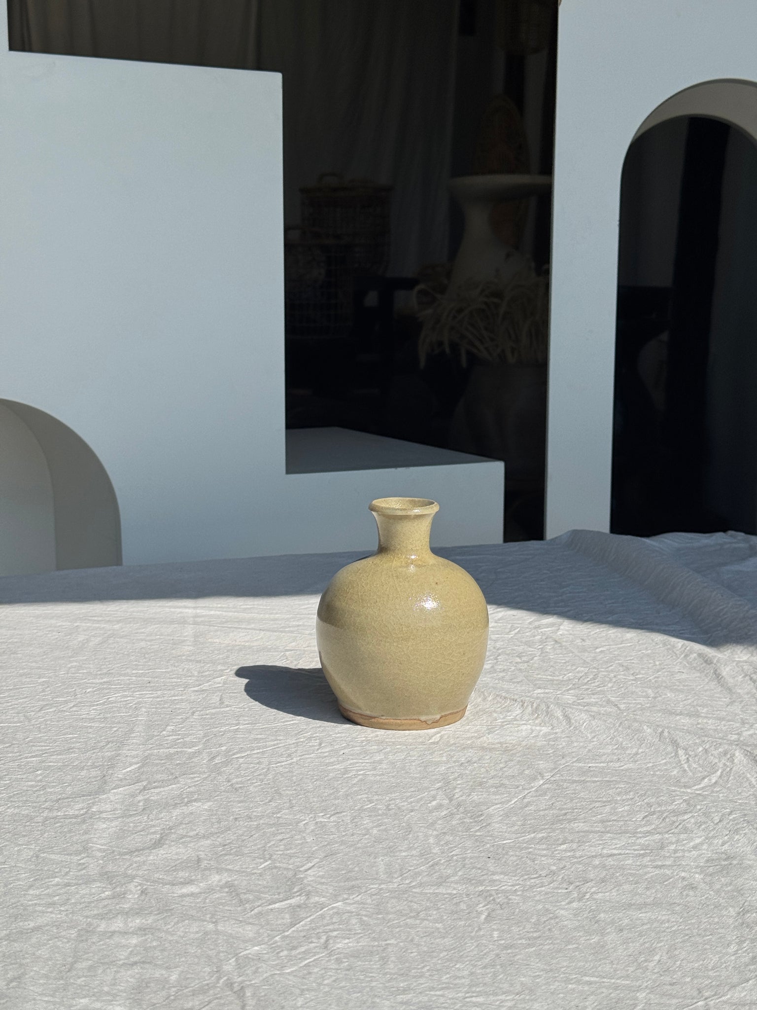 Petit vase boule en grès H14