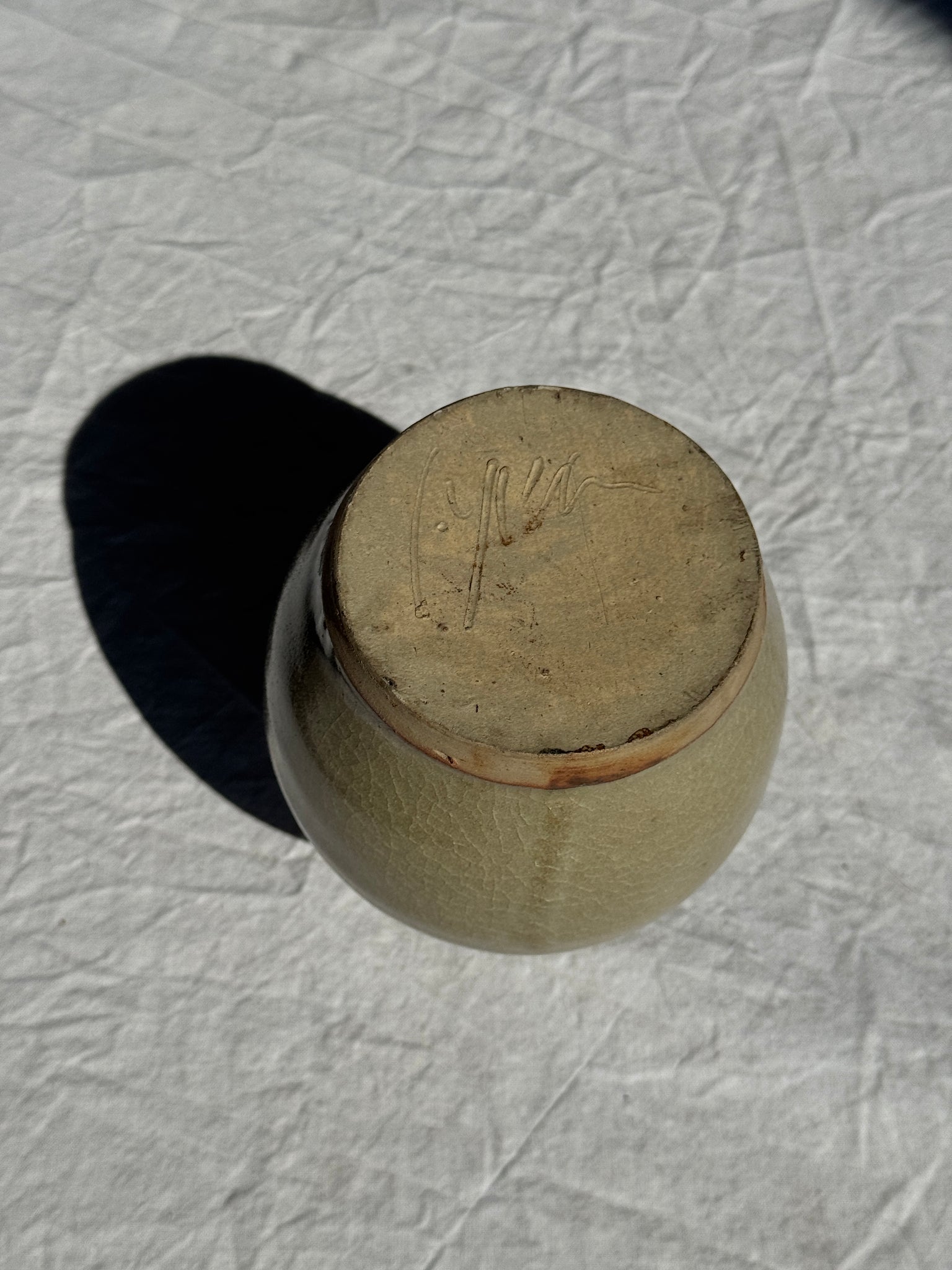 Petit vase boule en grès H14