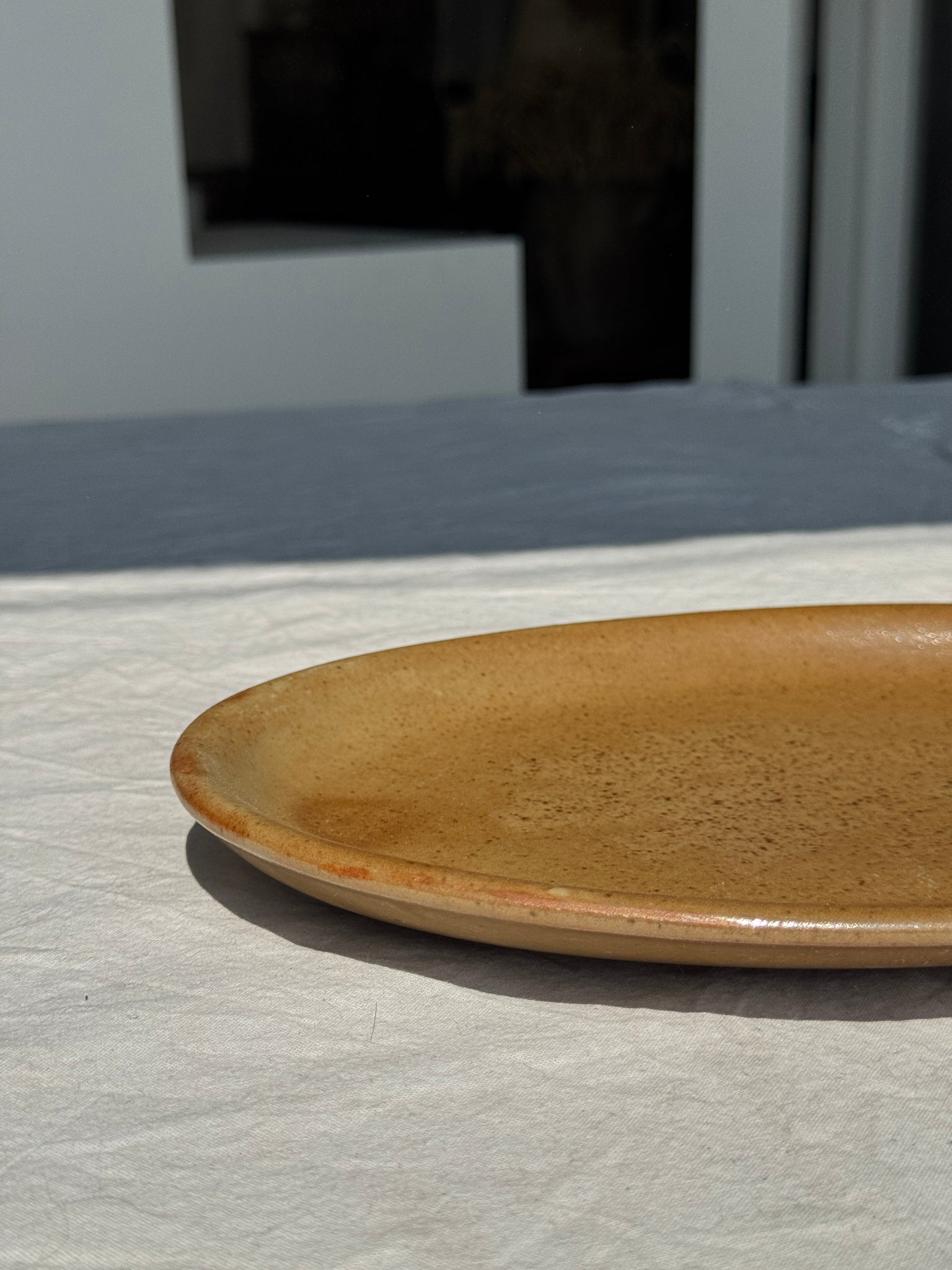 Plat ovale moyen grès de France Brenne L27,5