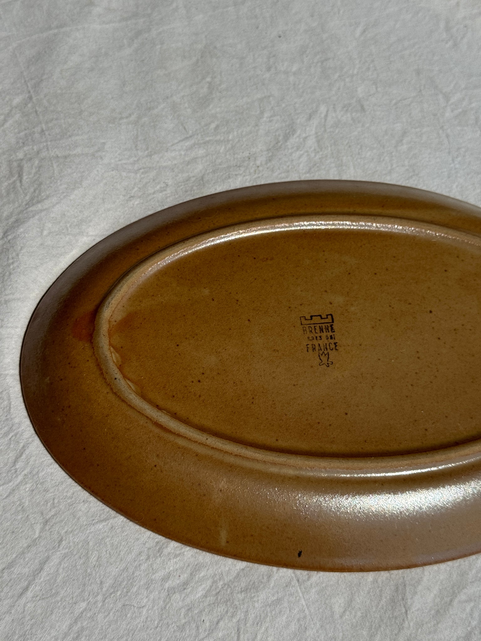 Plat ovale moyen grès de France Brenne L27,5