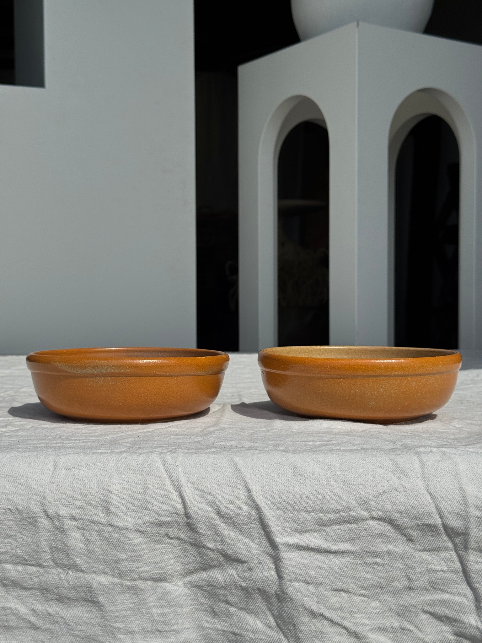 Lot de 2 bols en grès orange D17