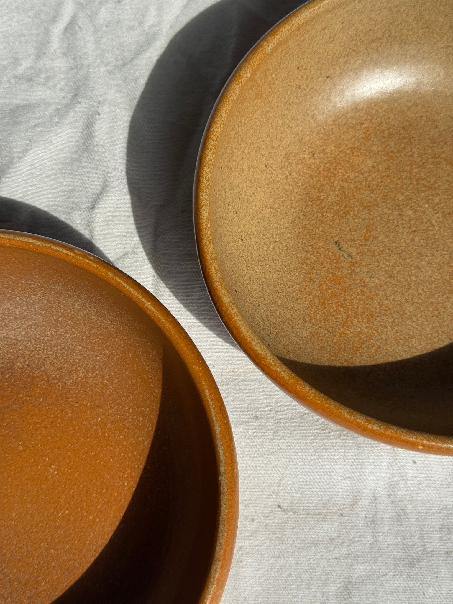 Lot de 2 bols en grès orange D17