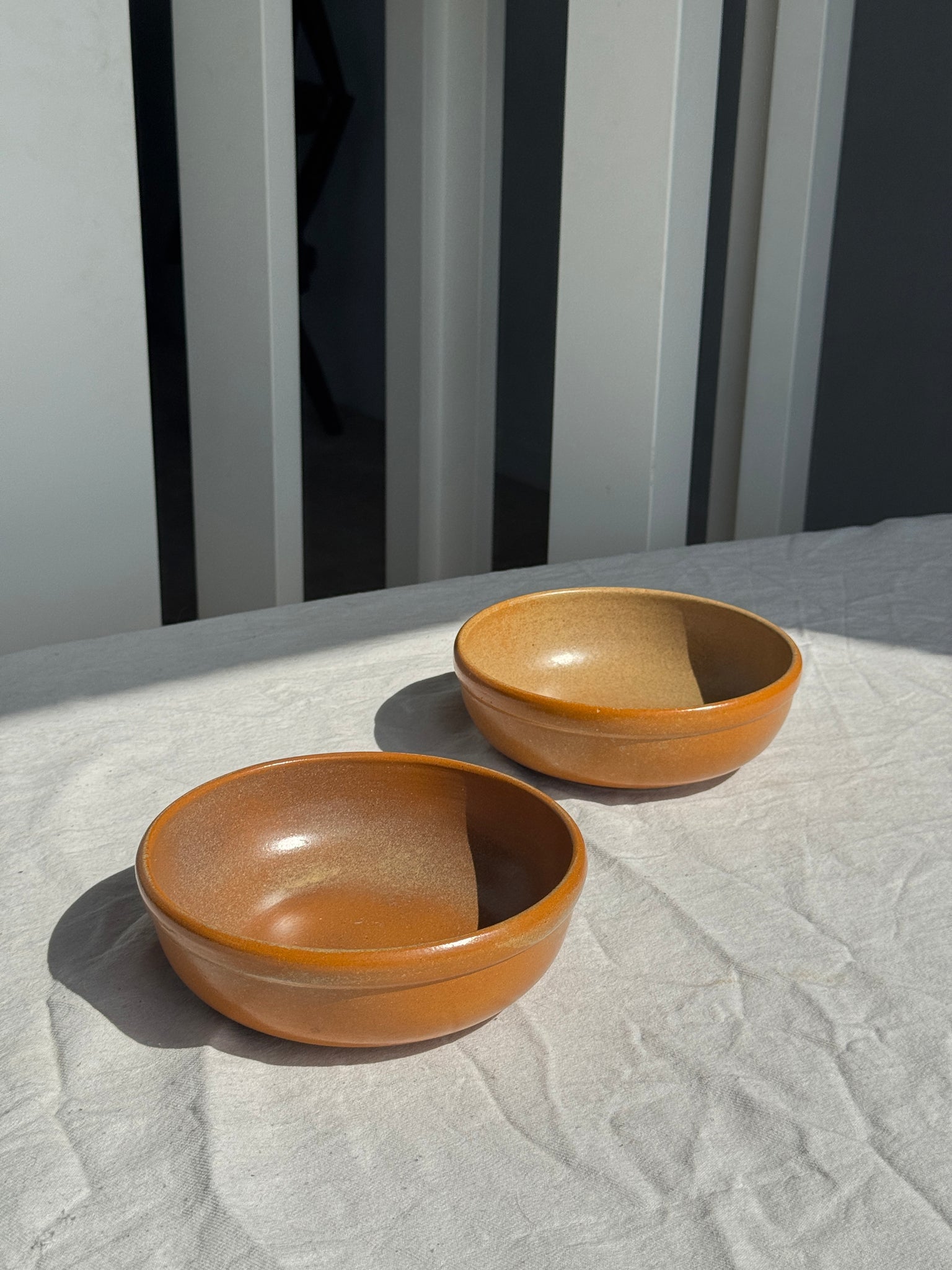 Lot de 2 bols en grès orange D17