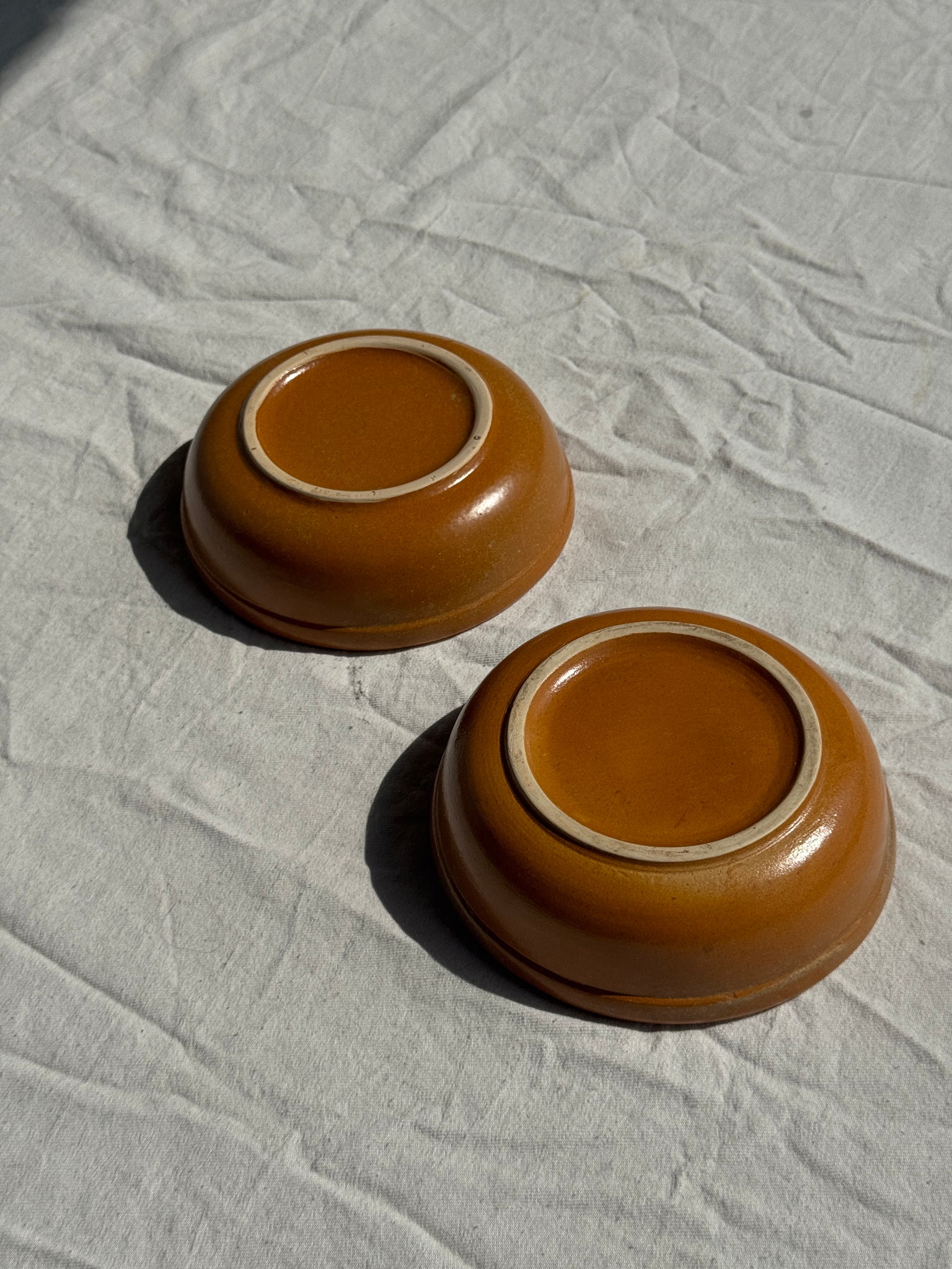 Lot de 2 bols en grès orange D17