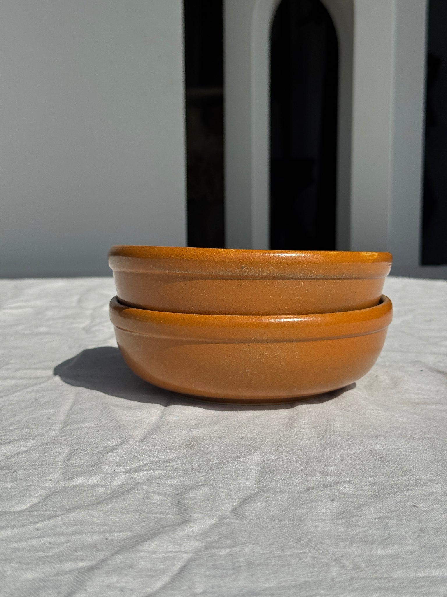 Lot de 2 bols en grès orange D17
