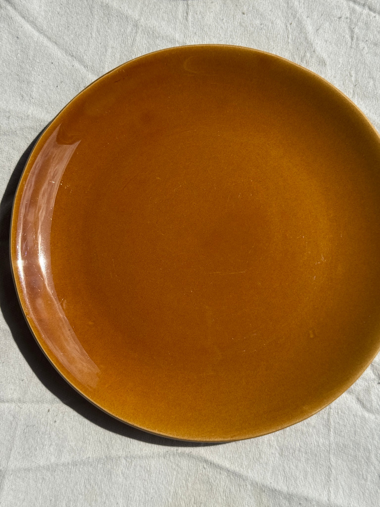 Lot de 8 assiettes en céramique orange D24,5