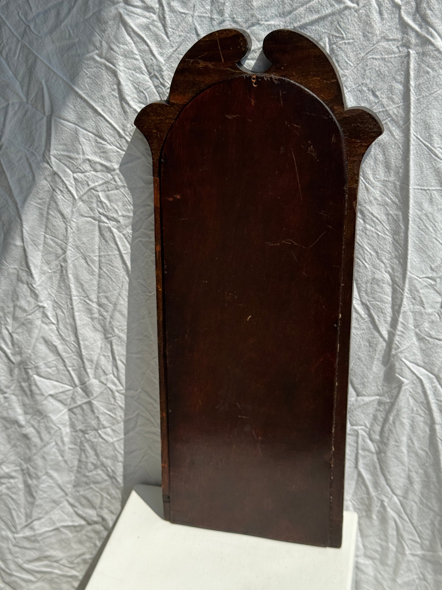 Paire de petits miroirs anciens XIXe glace biseauté cadre en bois
