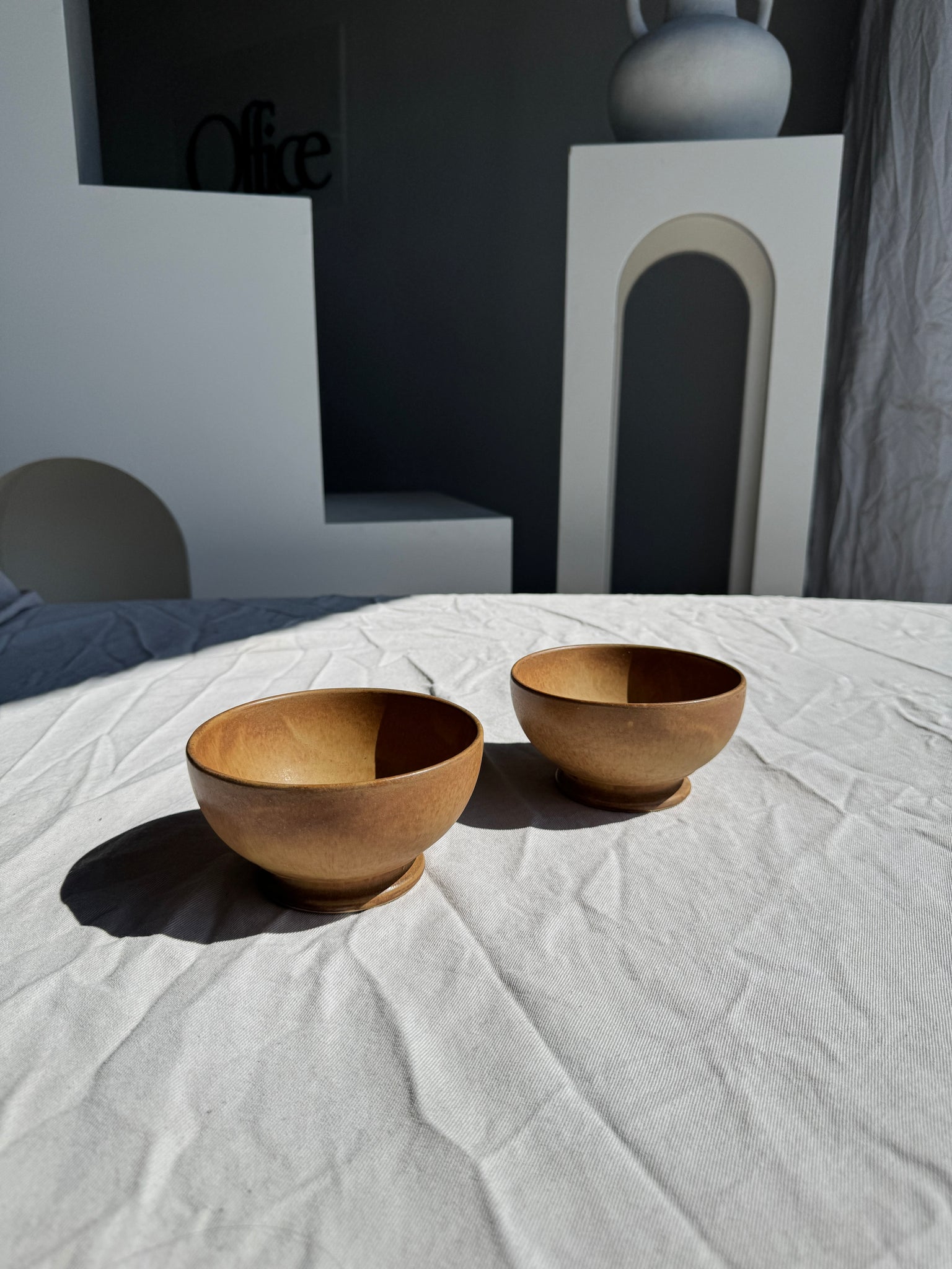 Lot de 2 petits bols piedouche en grès D13,5