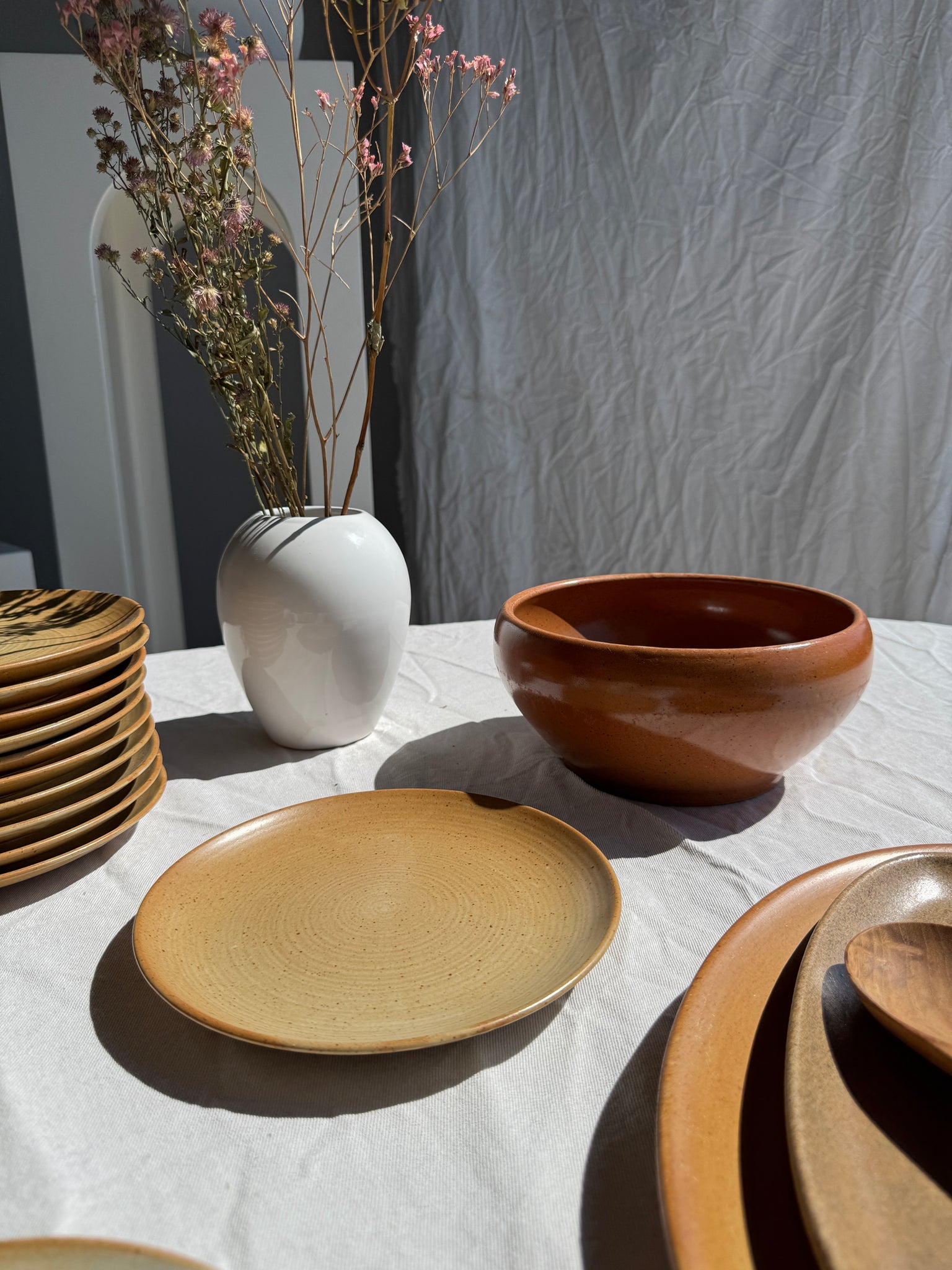 Grand bol en grès Digoin Grès Pots France brun orange D21