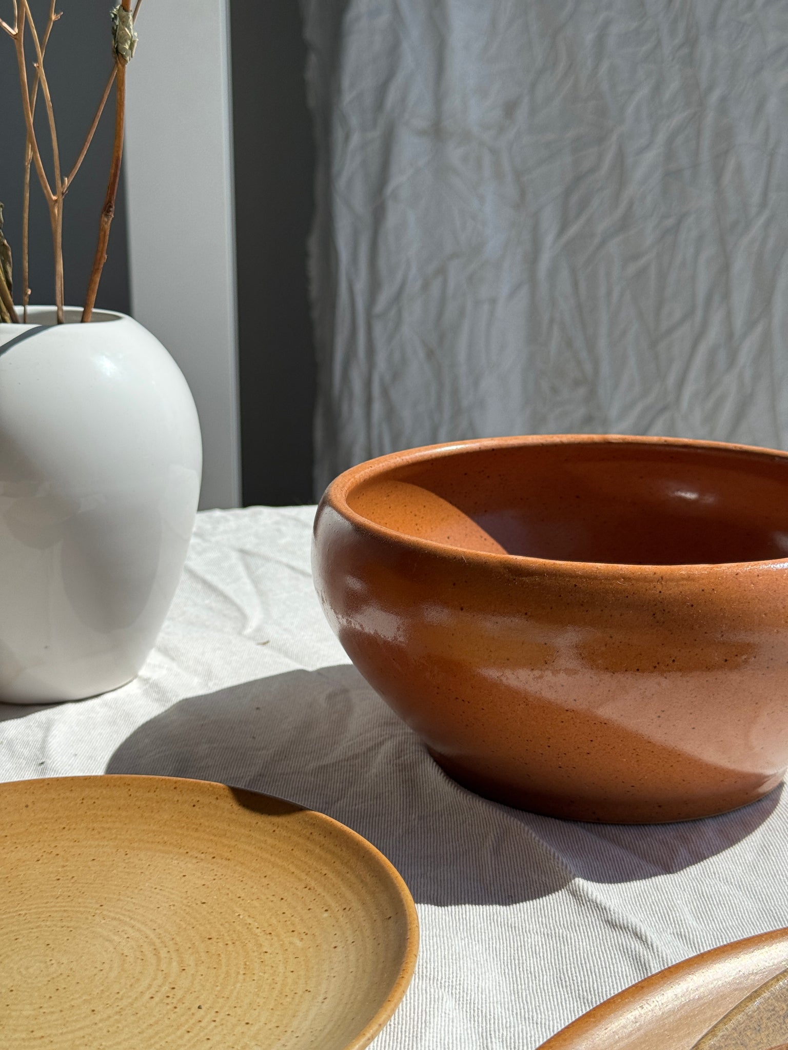Grand bol en grès Digoin Grès Pots France brun orange D21