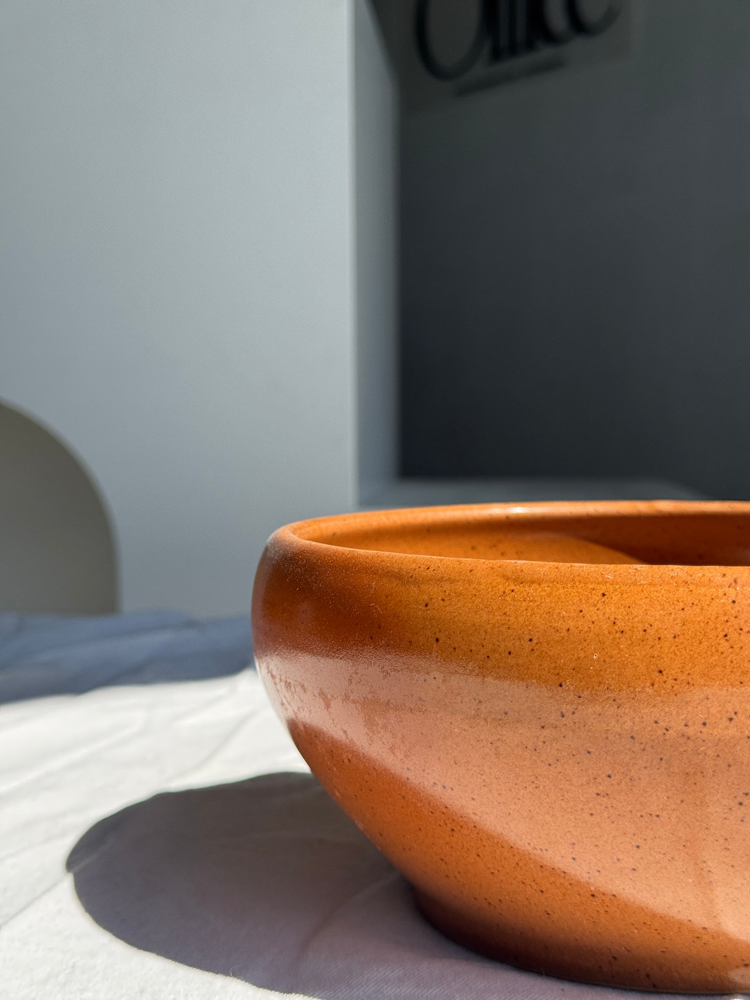 Grand bol en grès Digoin Grès Pots France brun orange D21