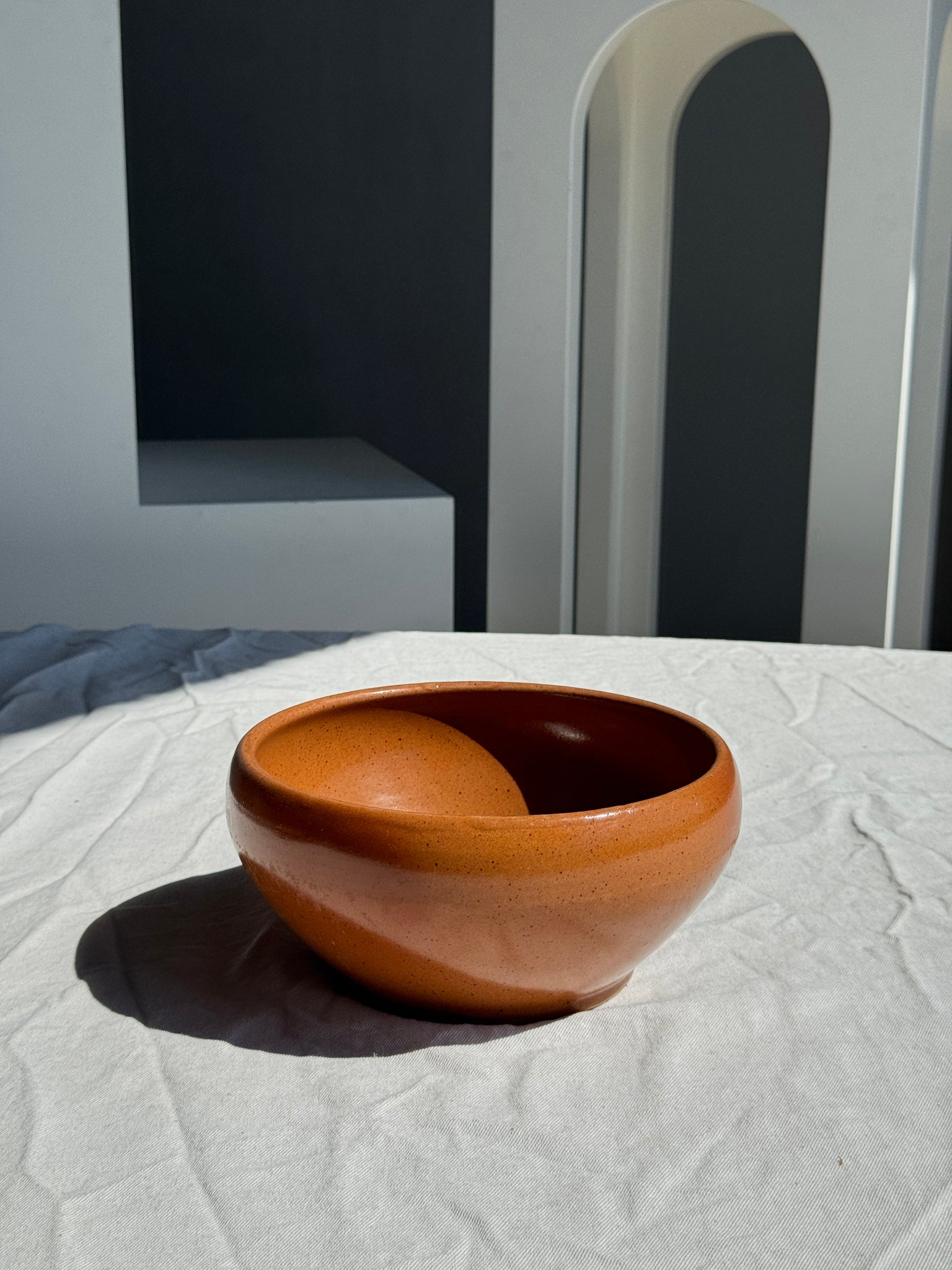 Grand bol en grès Digoin Grès Pots France brun orange D21