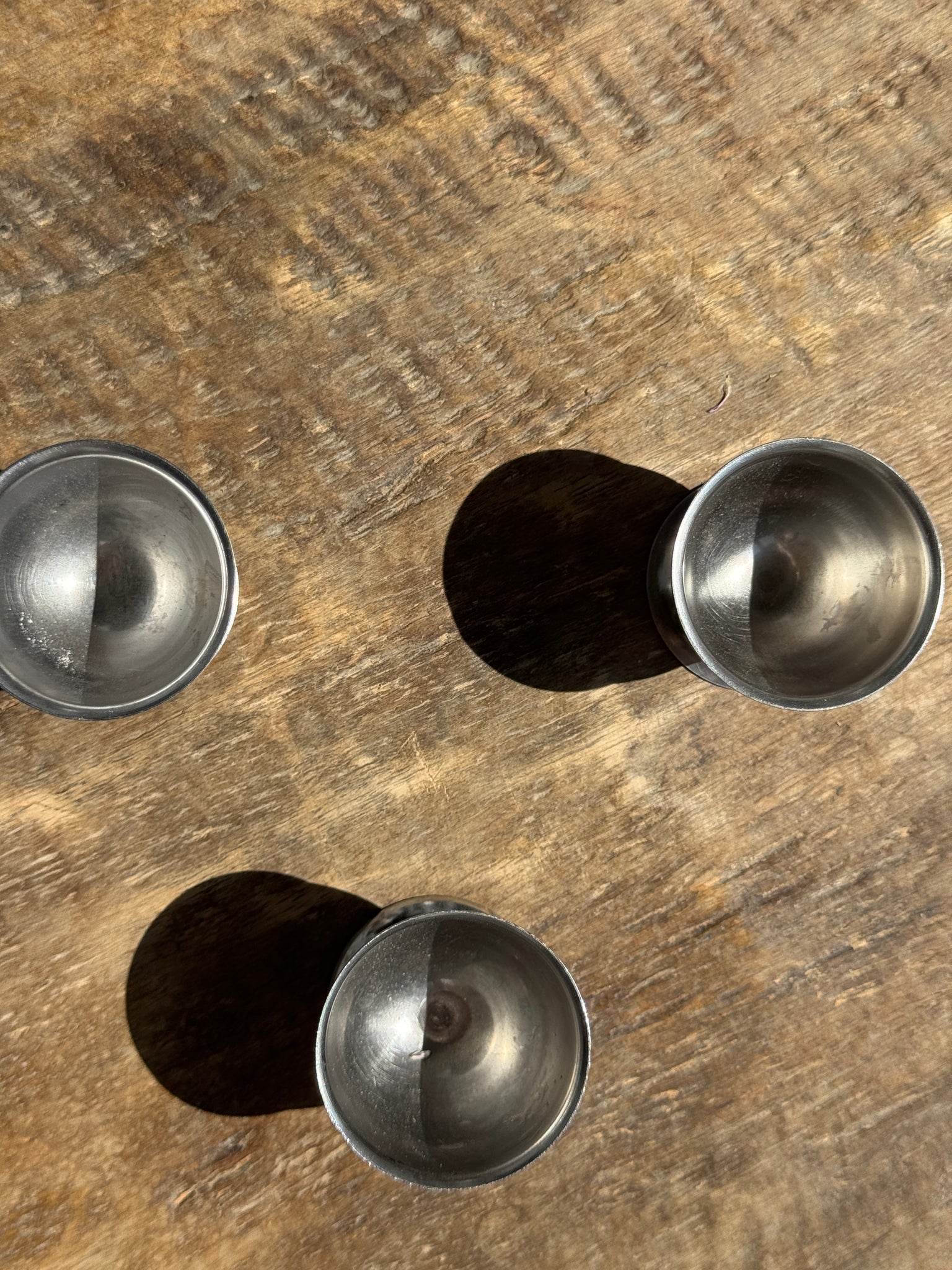 Lot de 5 coquetiers vintage en métal argenté en inox made in France GD
