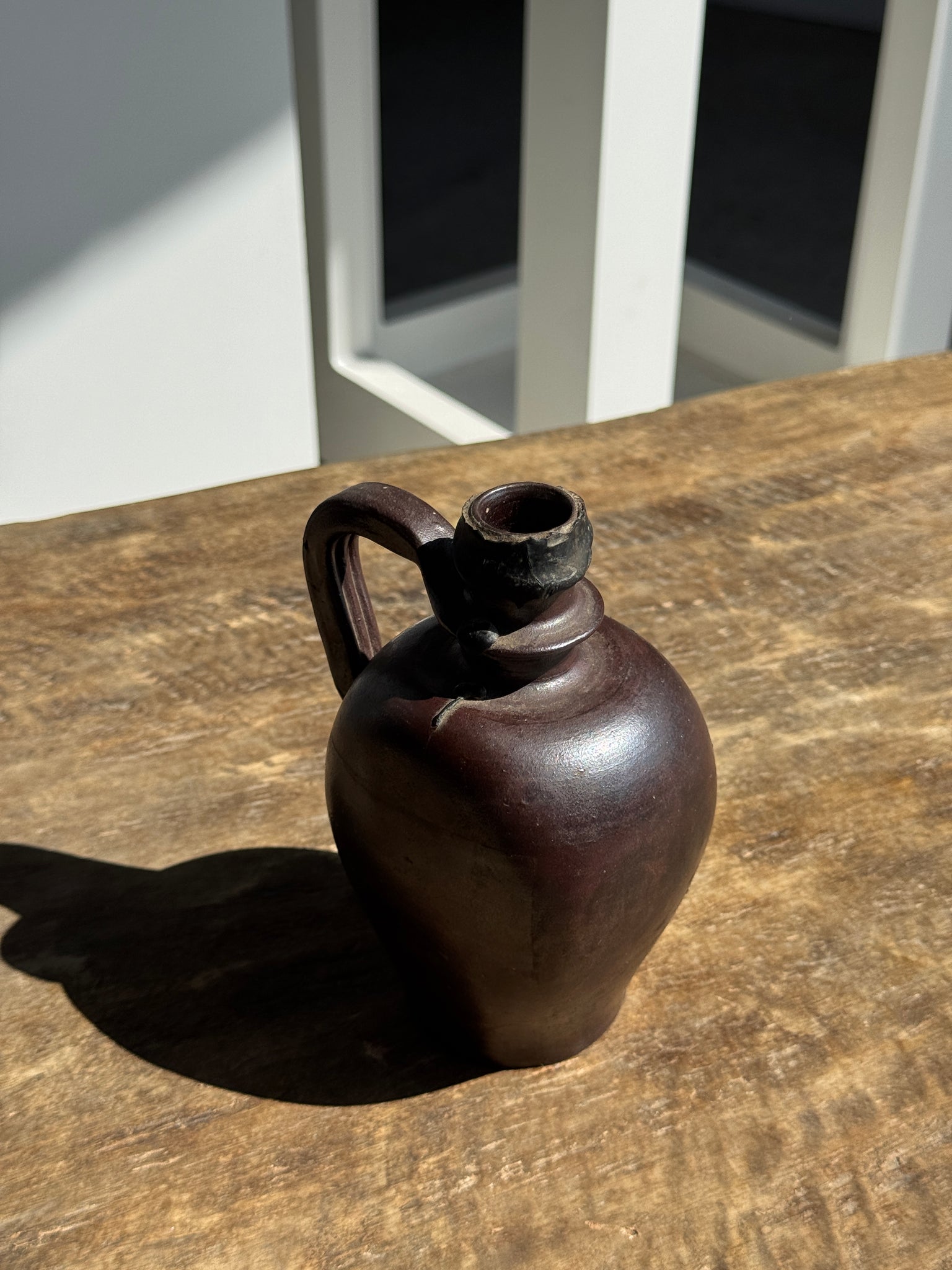 Mini jarre ancienne brune à eau de vie H15
