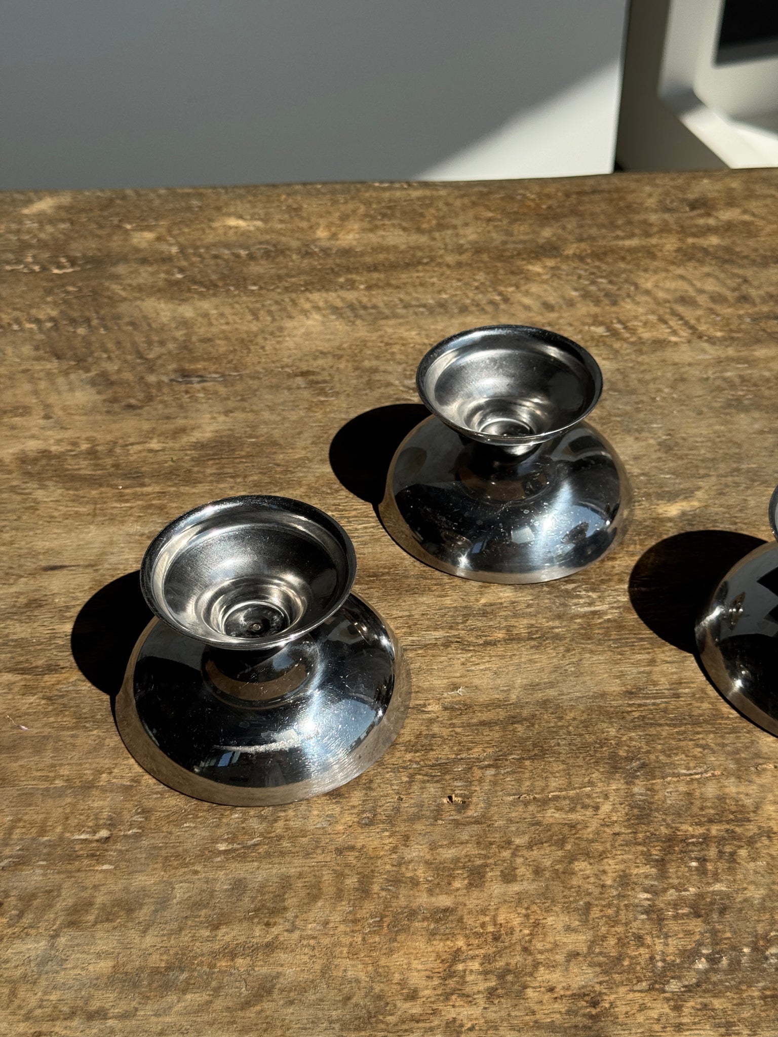 Lot de 6 petites coupes à glace bistrot en métal argenté D9