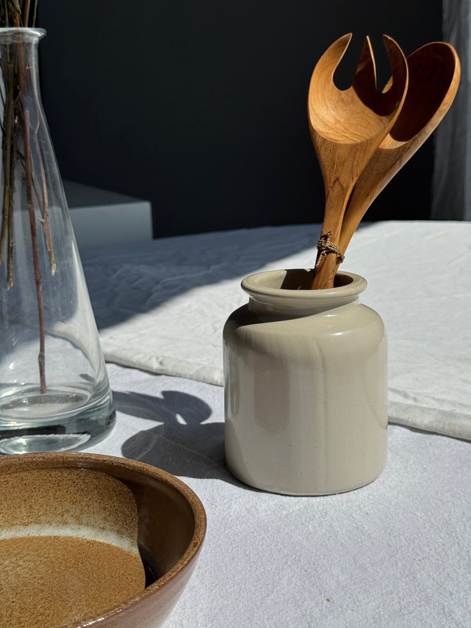 Pot à moutarde blanc H12,5 D10