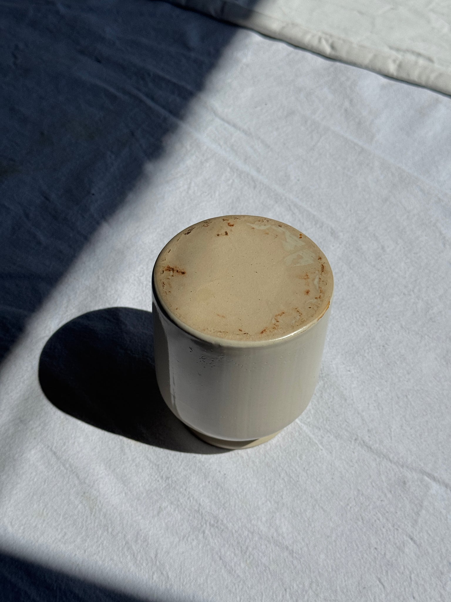 Pot à moutarde blanc H12,5 D10