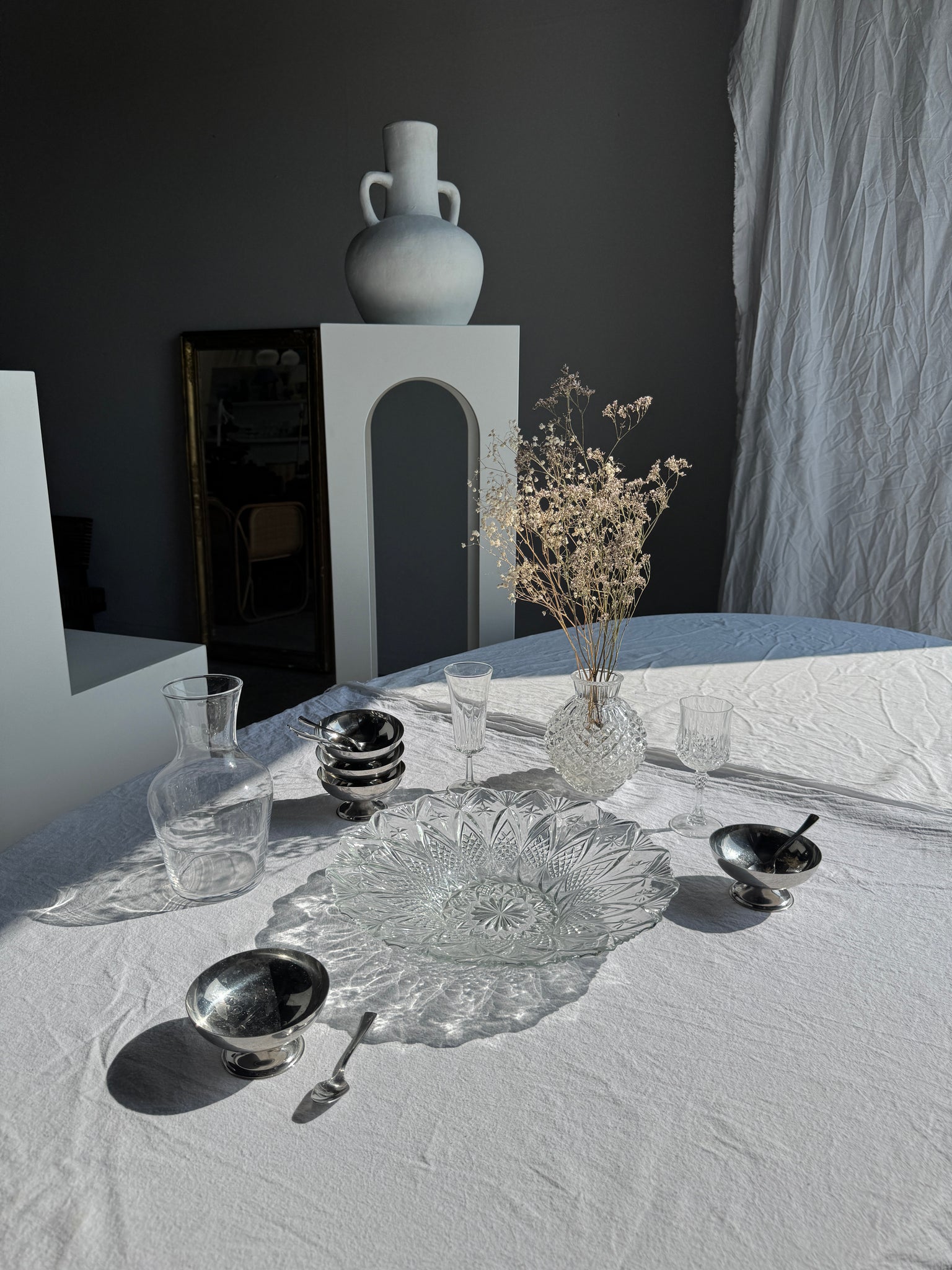 Coupe à fruits ou saladier évasé en pointes de diamant vintage D31