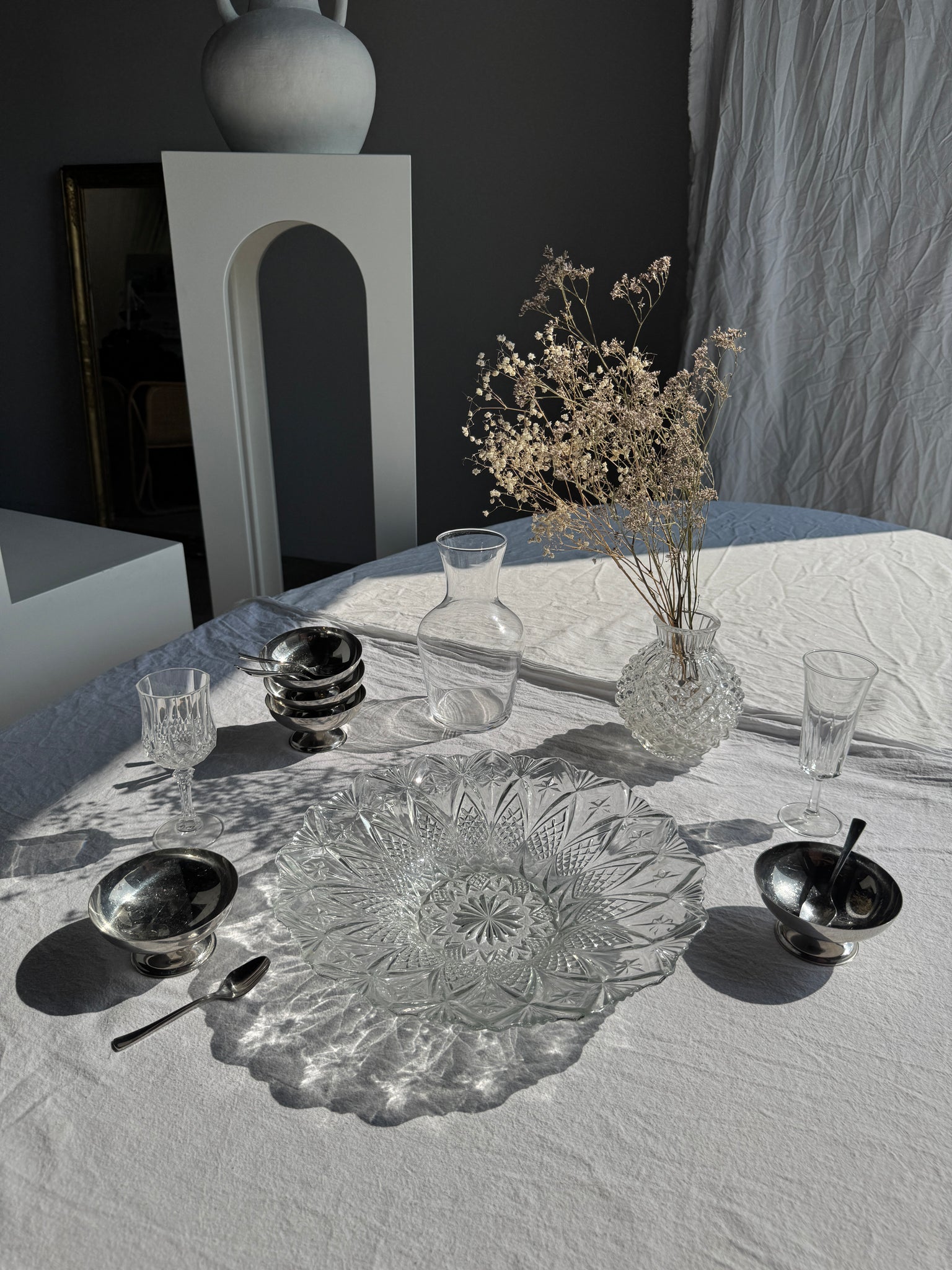 Coupe à fruits ou saladier évasé en pointes de diamant vintage D31