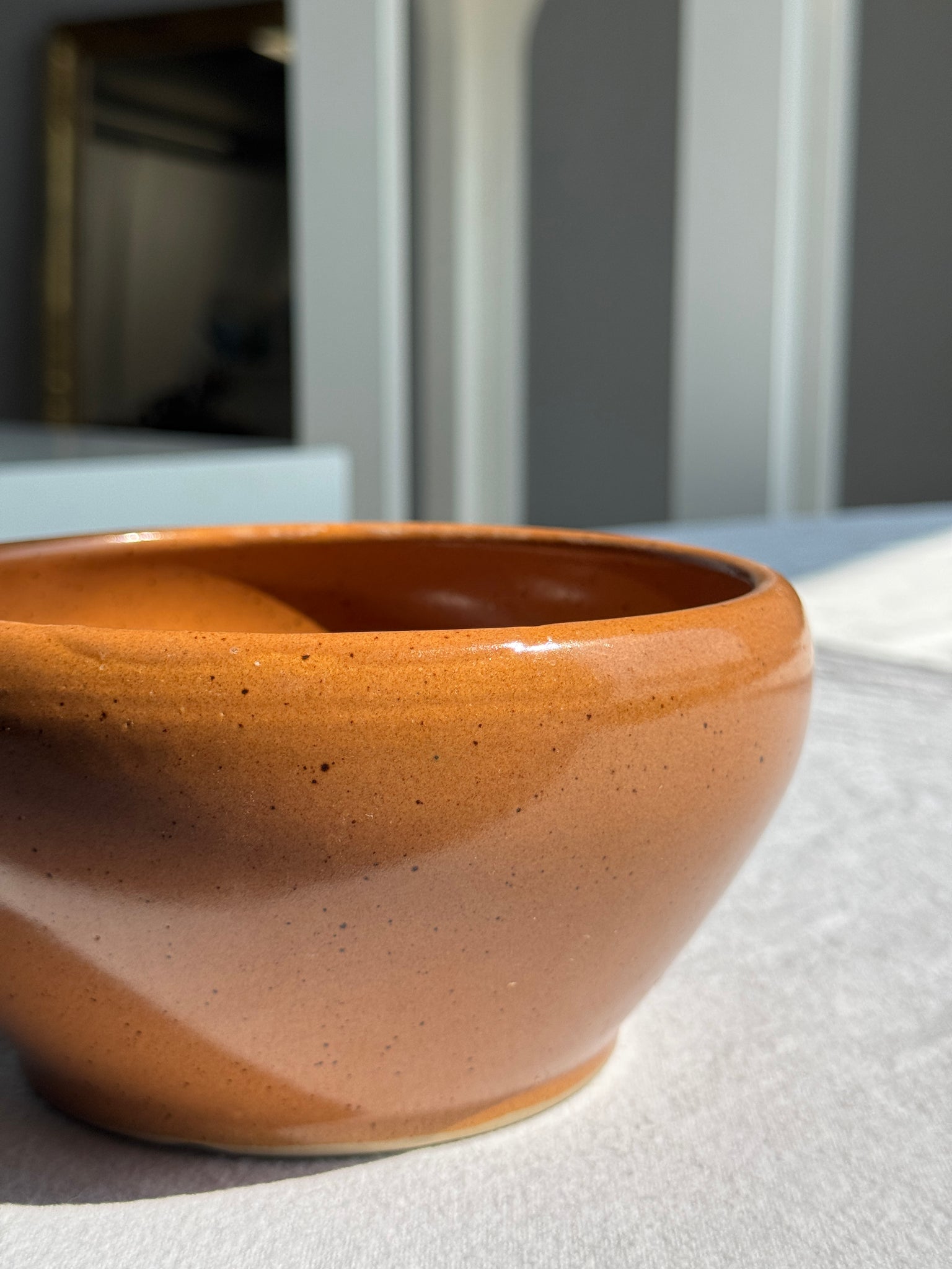 Moyen bol en grès Digoin Grès Pots France brun orange D17