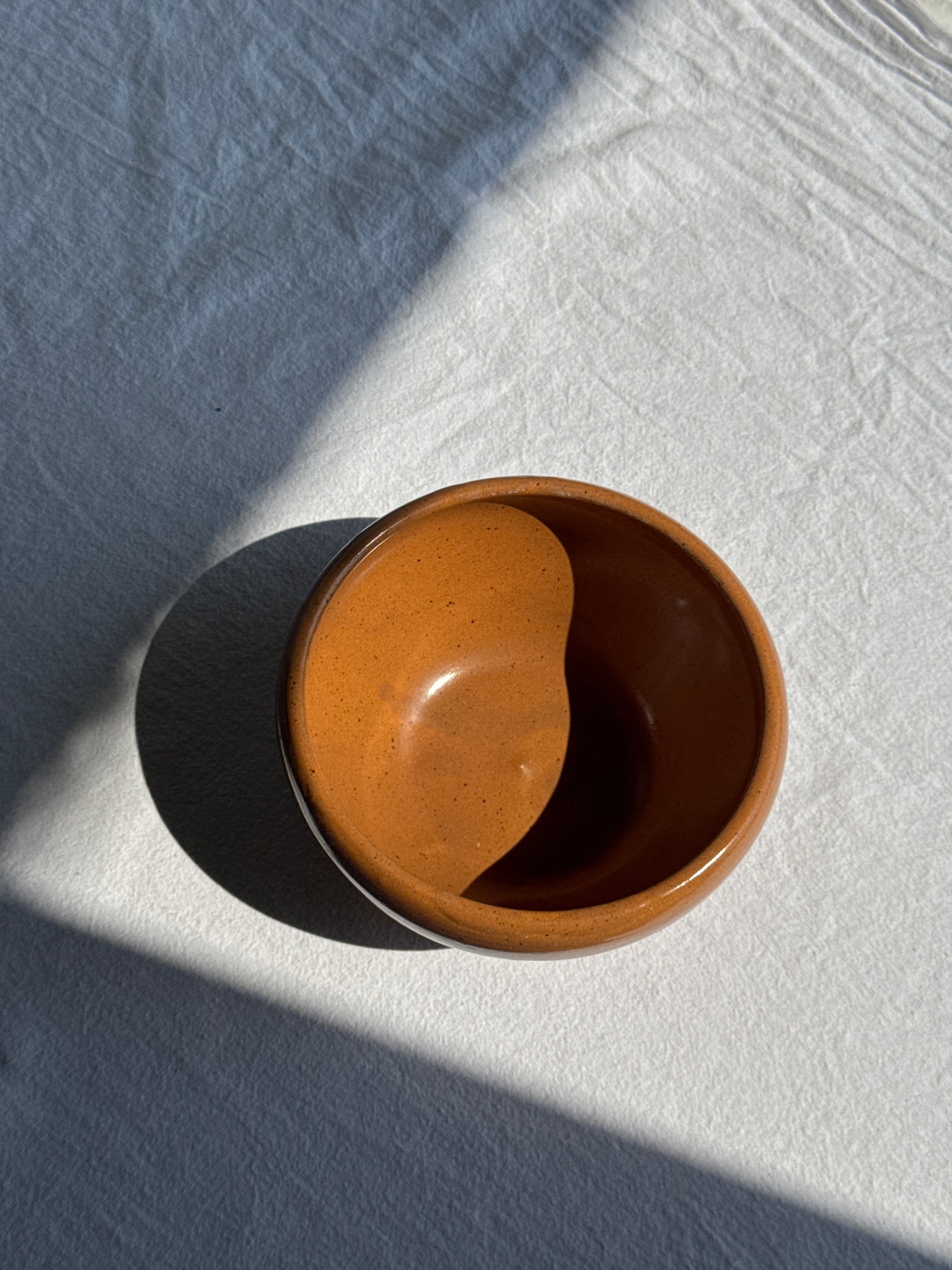 Moyen bol en grès Digoin Grès Pots France brun orange D17