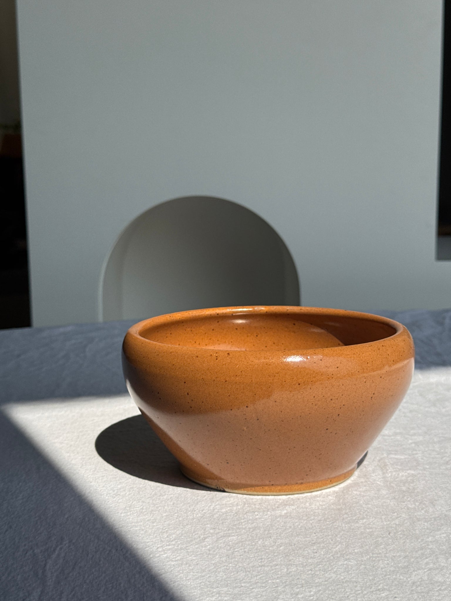 Moyen bol en grès Digoin Grès Pots France brun orange D17