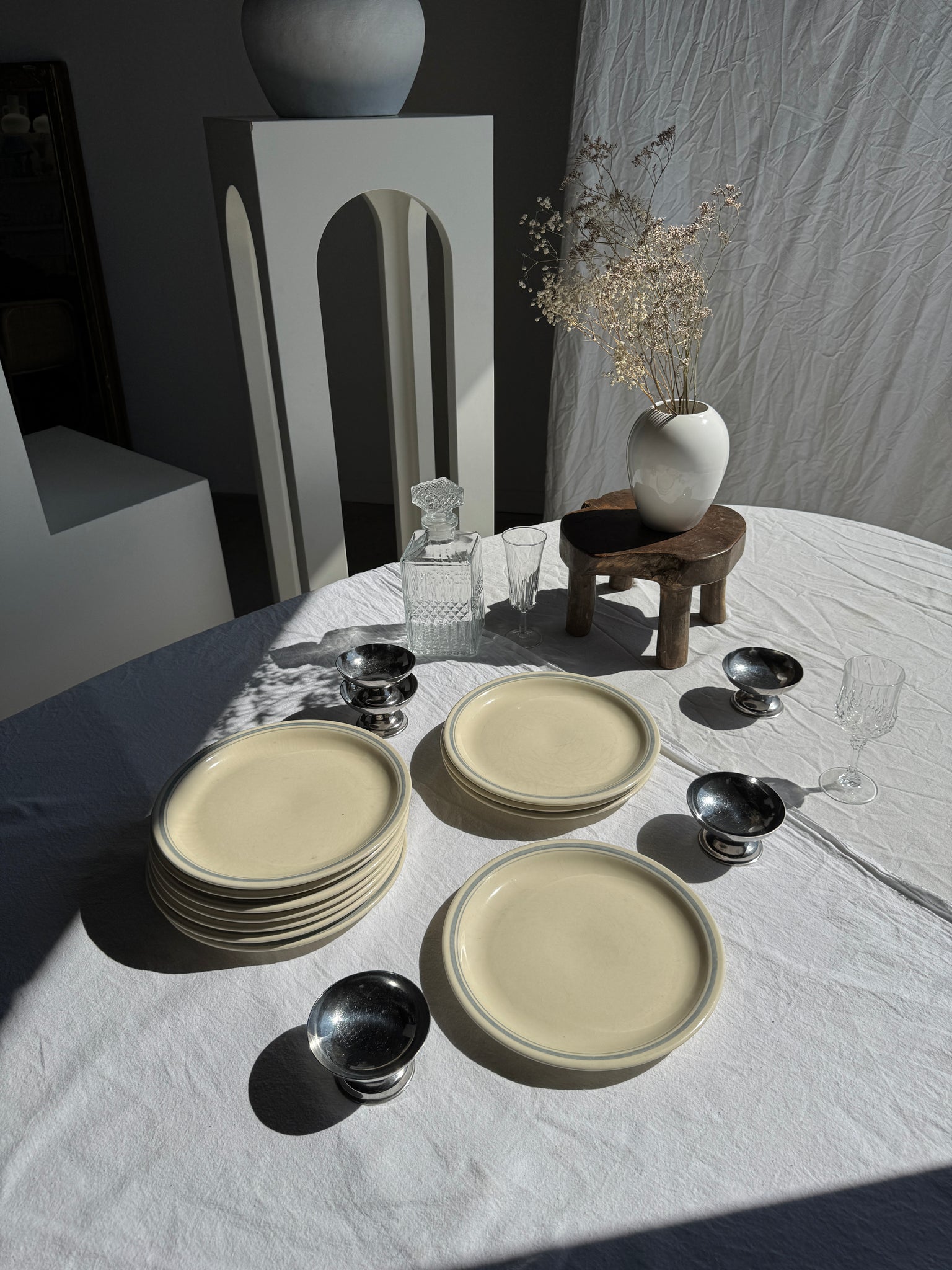 Lot de 5 petites coupes à glace vintage en métal argenté H5 D9
