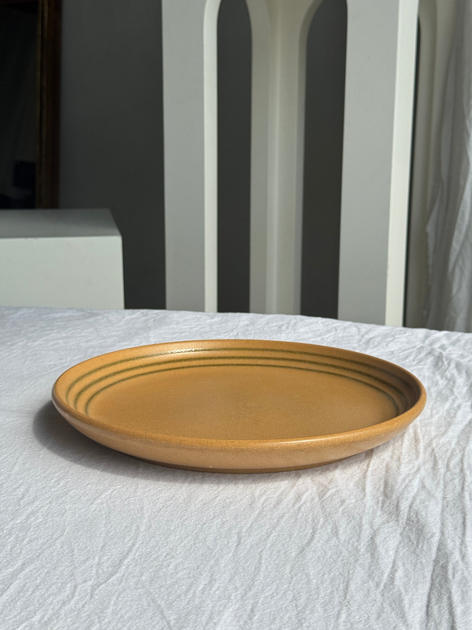 Grand plat circulaire Sarreguemines liseré brun D28,5 (1)