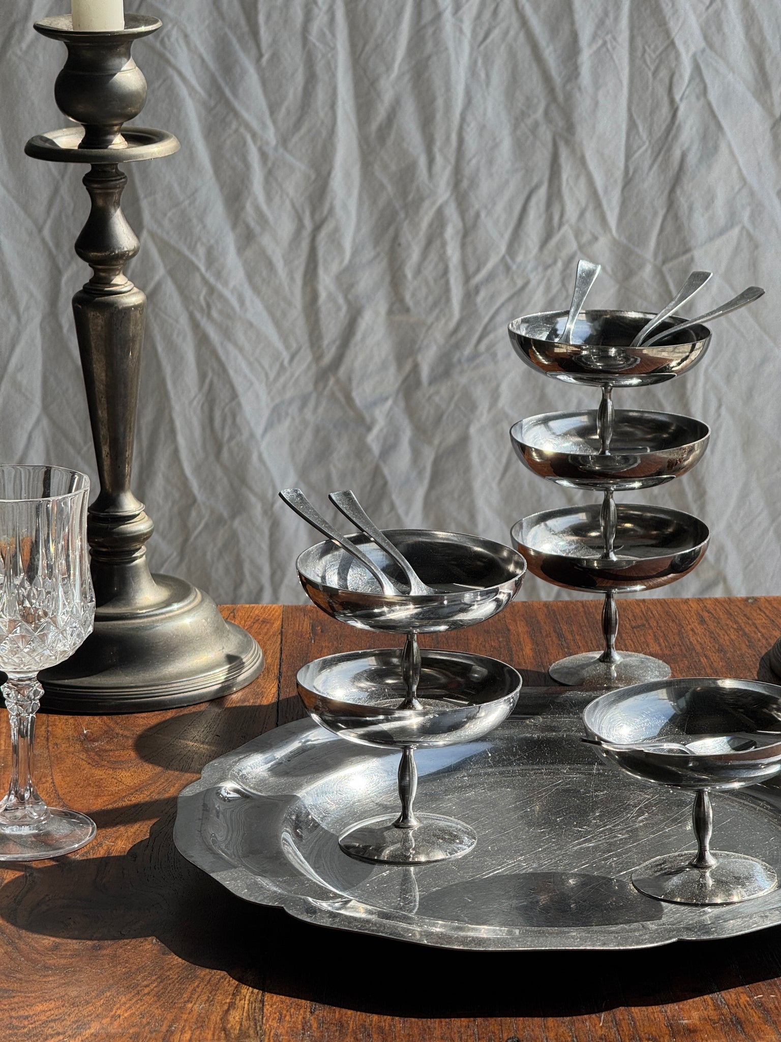 Lot de 6 coupes à glace pied classique D9 H7