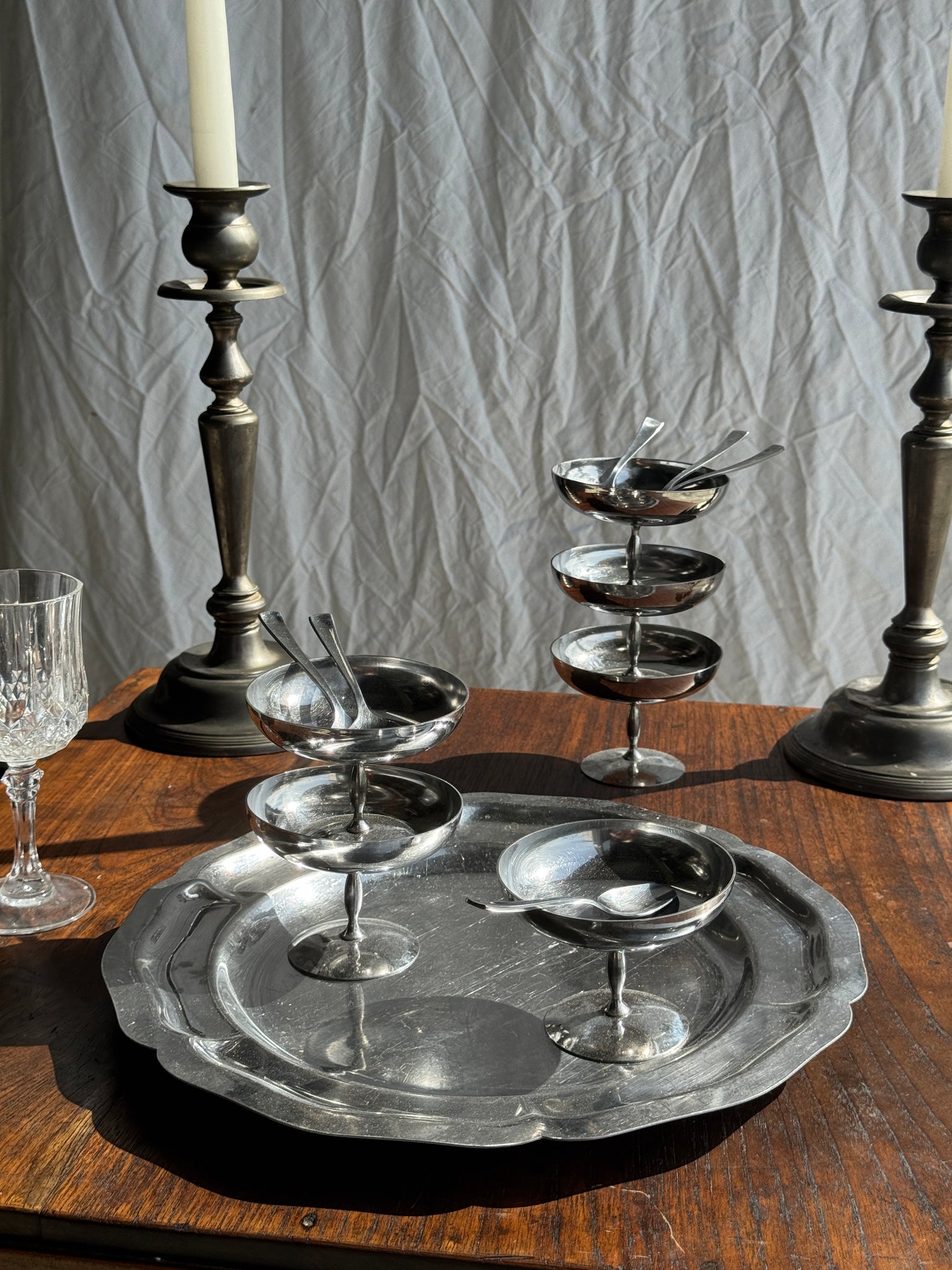 Lot de 6 coupes à glace pied classique D9 H7